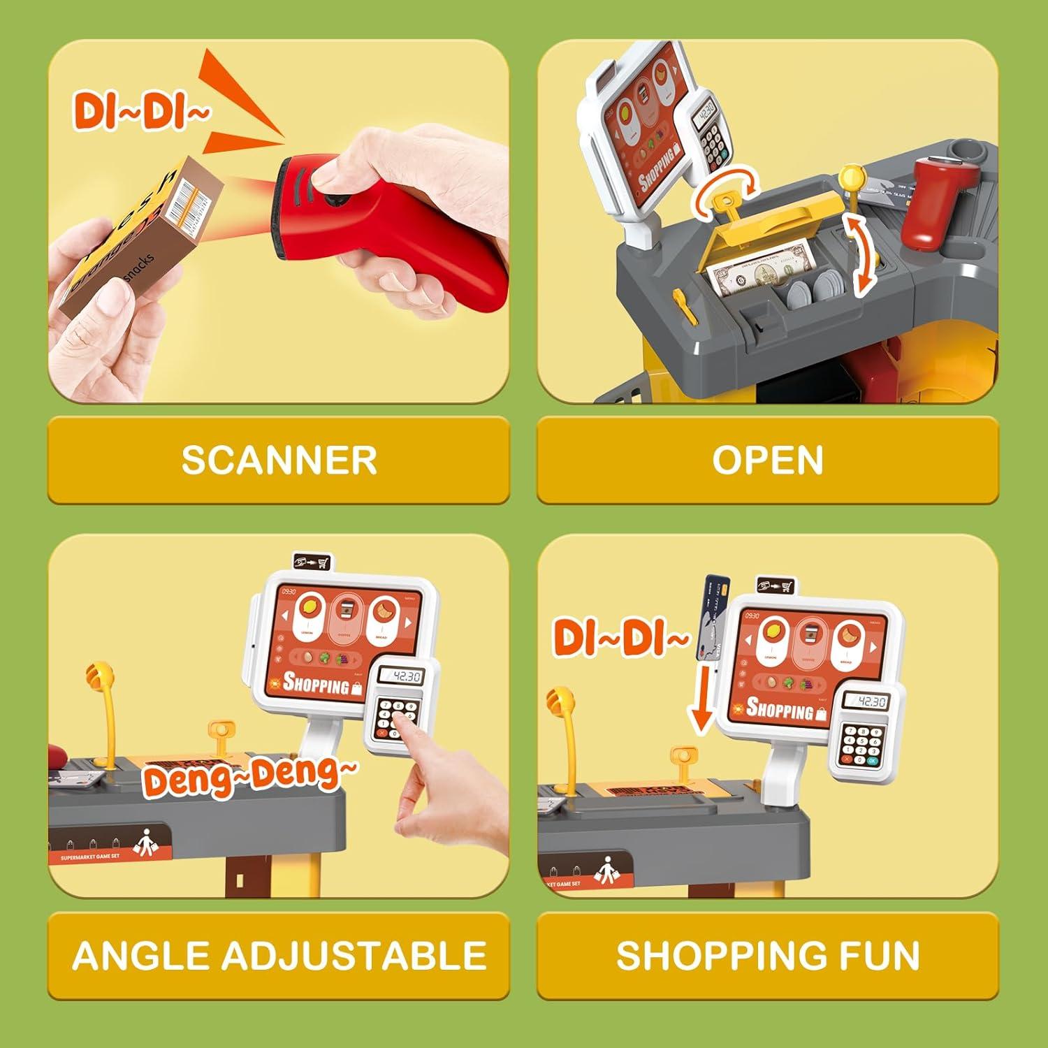 Juego de Supermercado deAO con Registradora y 54 Accesorios