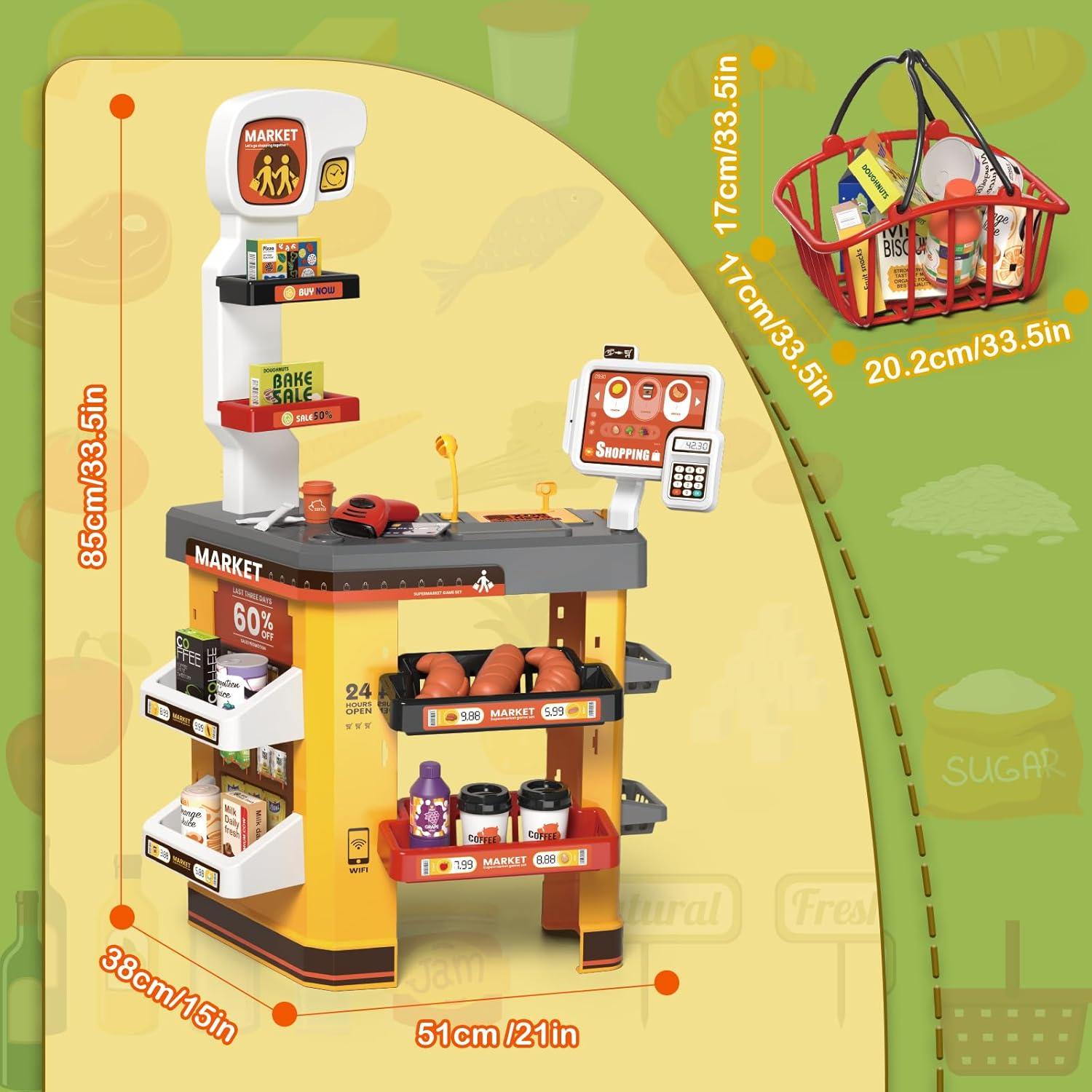 Juego de Supermercado deAO con Registradora y 54 Accesorios