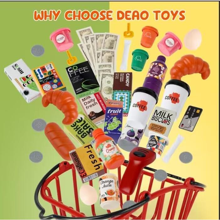 Juego de Supermercado deAO con Registradora y 54 Accesorios