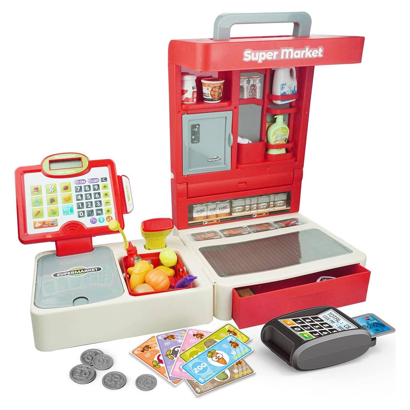 Registradora de Juguete RedCrab para Niños con Escáner y Dinero