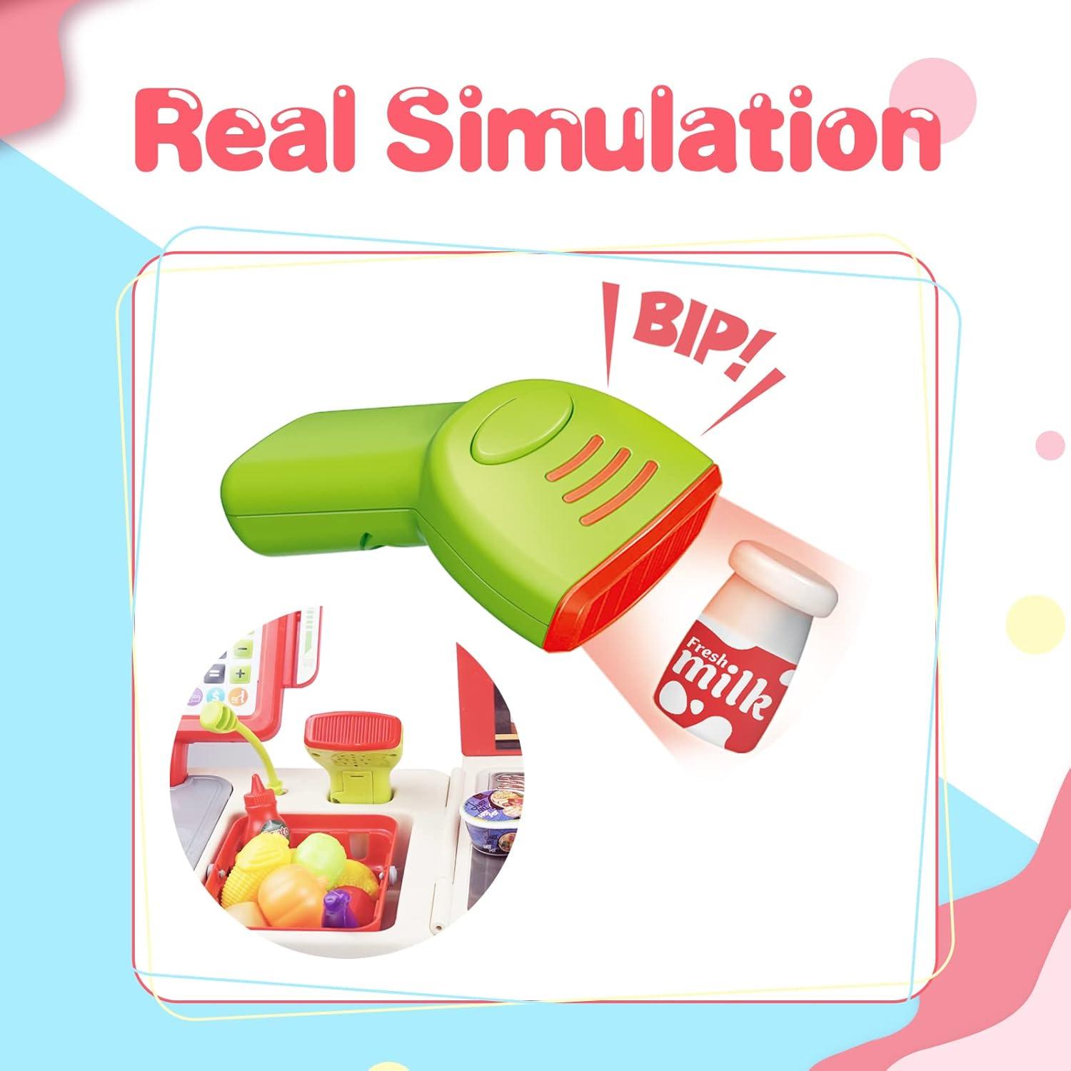 Registradora de Juguete RedCrab para Niños con Escáner y Dinero