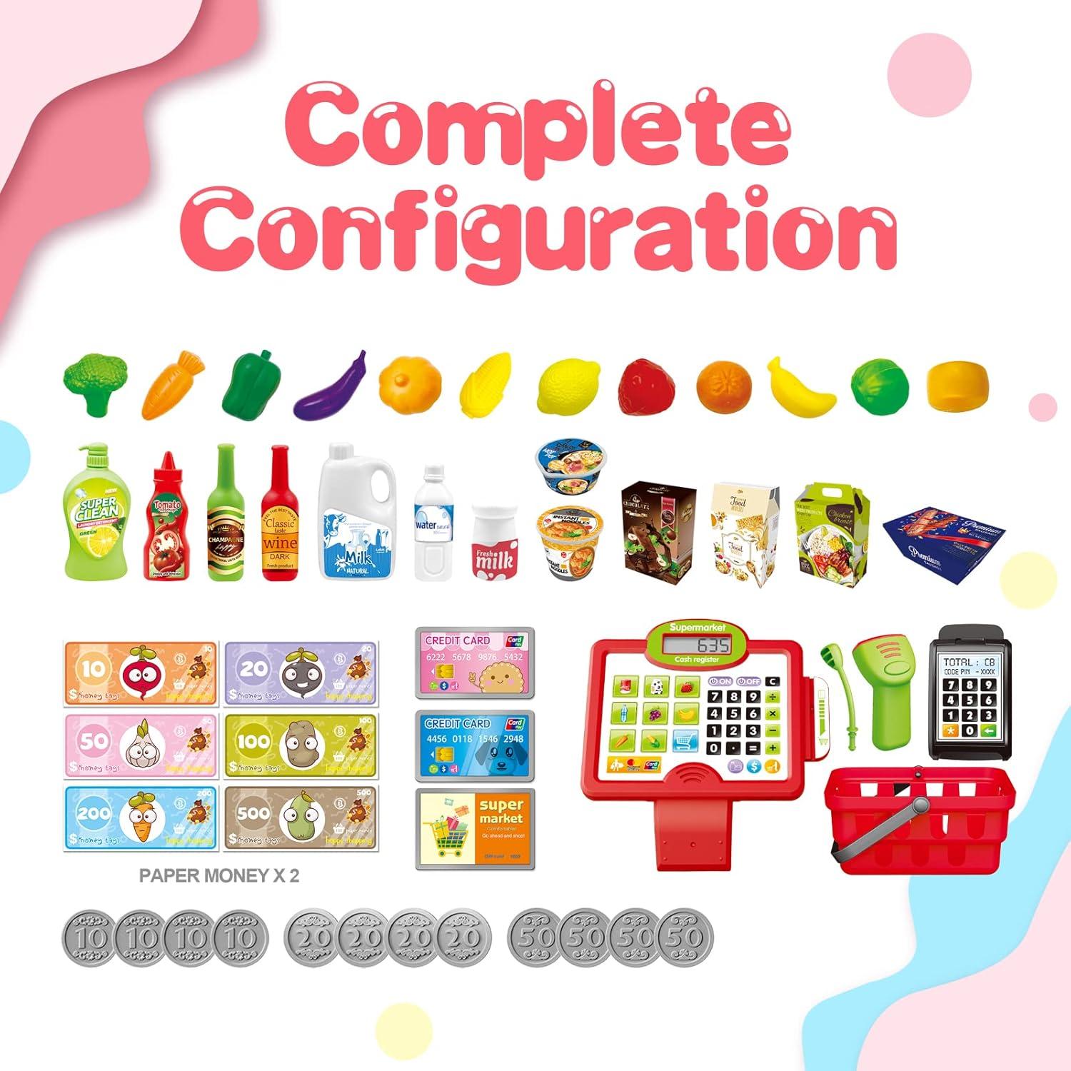 Registradora de Juguete RedCrab para Niños con Escáner y Dinero