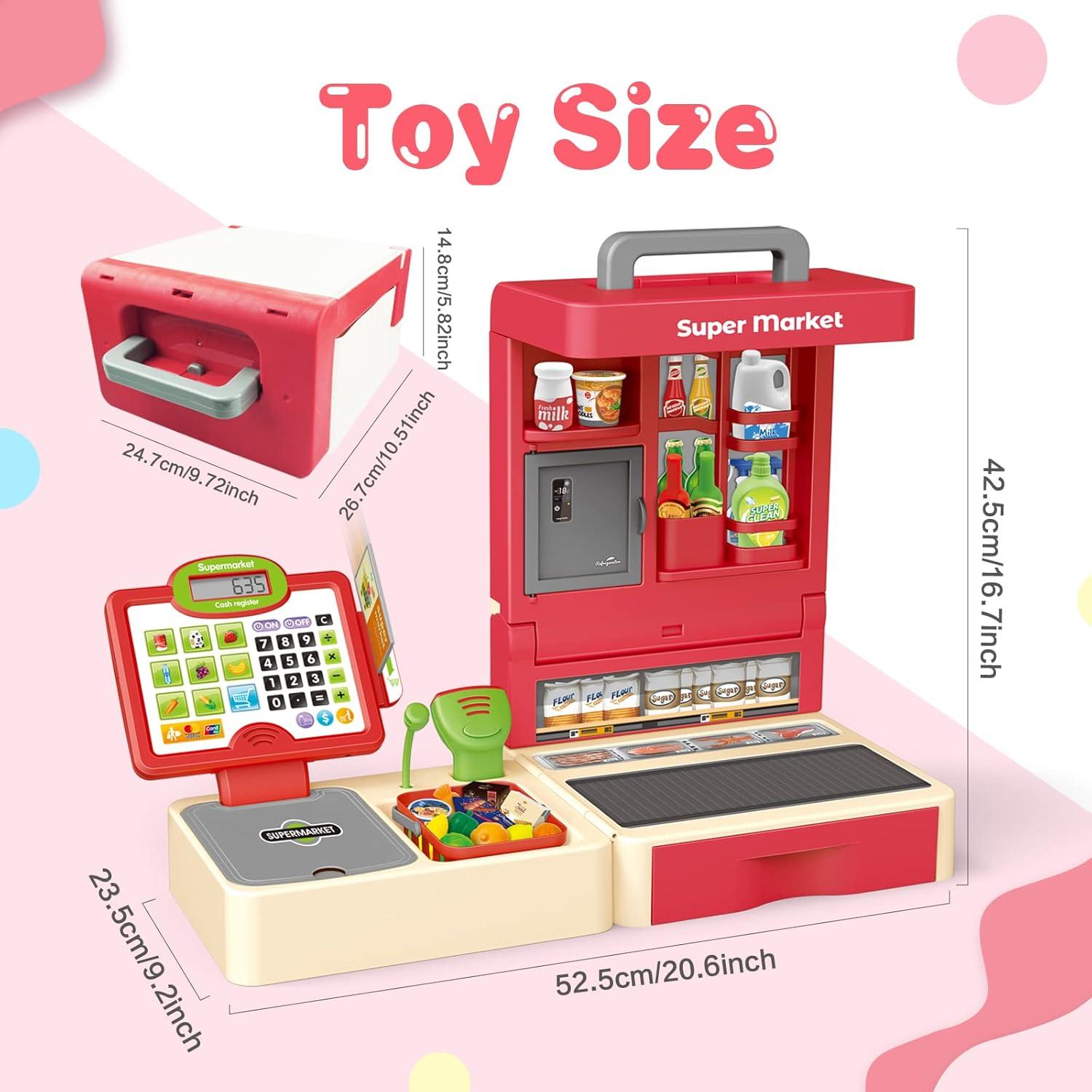 Registradora de Juguete RedCrab para Niños con Escáner y Dinero