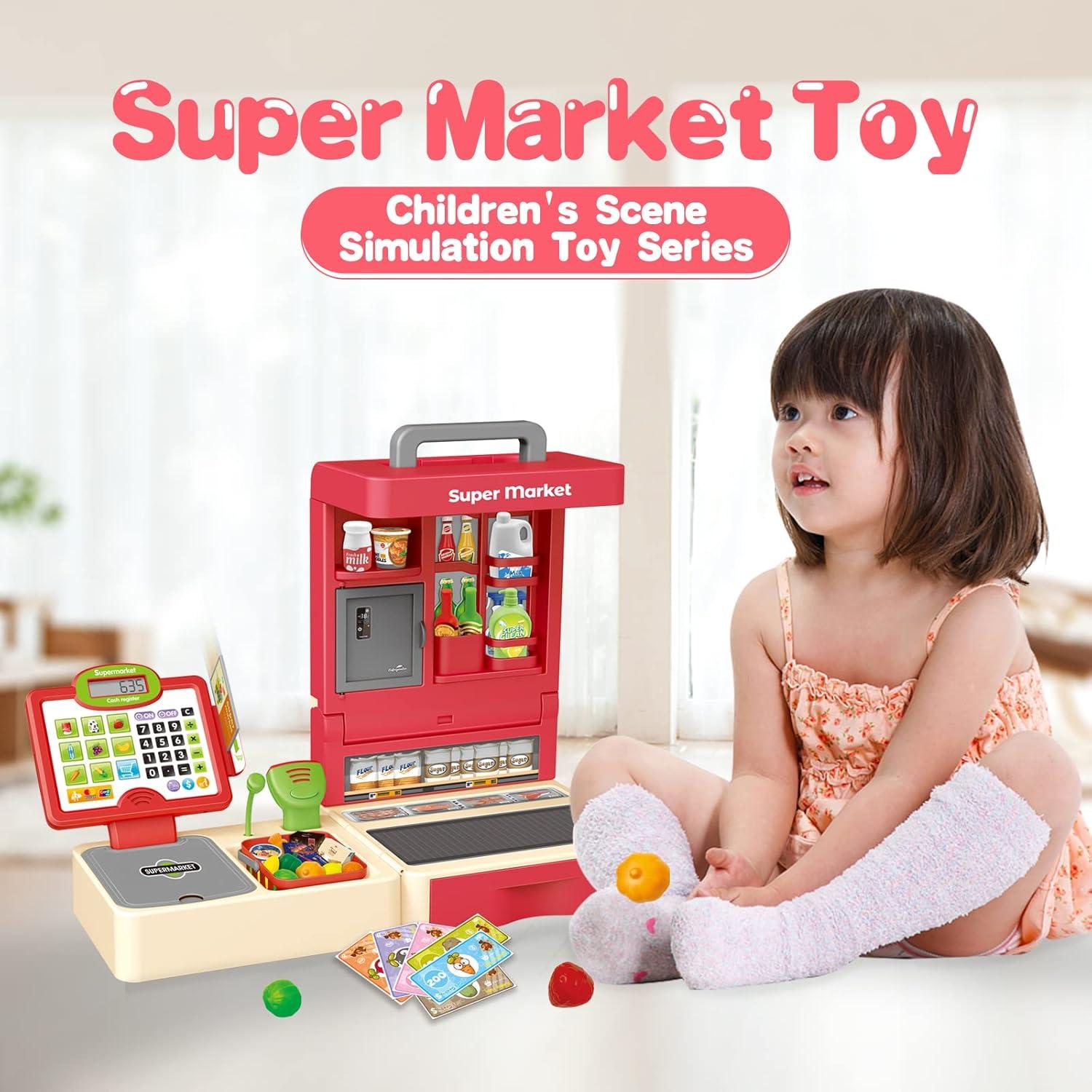 Registradora de Juguete RedCrab para Niños con Escáner y Dinero