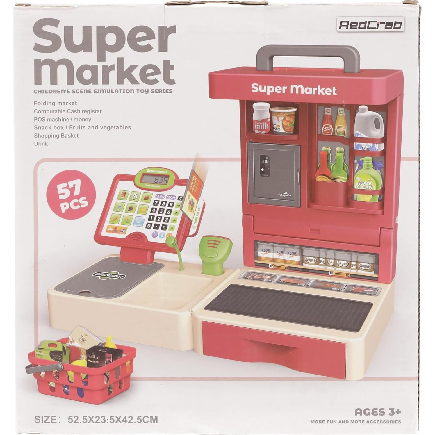 Registradora de Juguete RedCrab para Niños con Escáner y Dinero