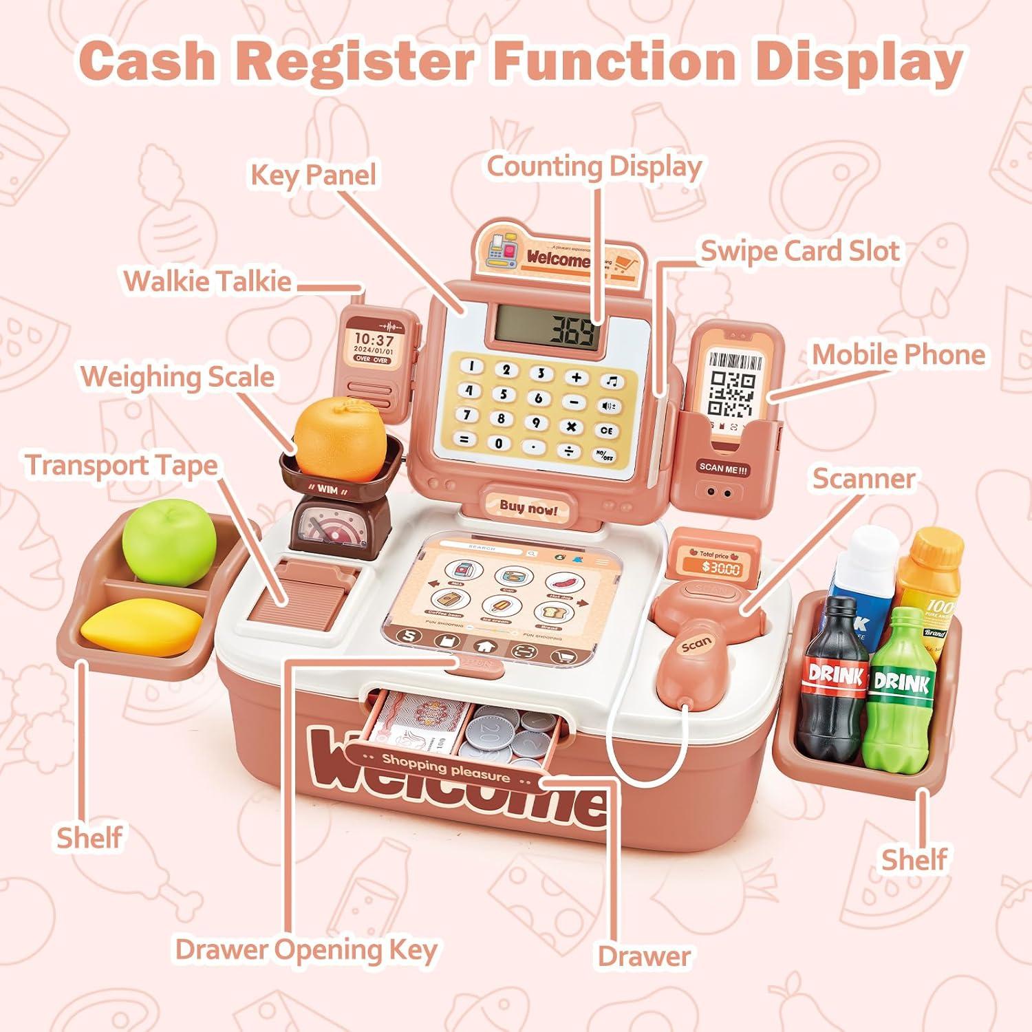 Caja Registradora Juguete XY con Escáner y Accesorios 42 Piezas