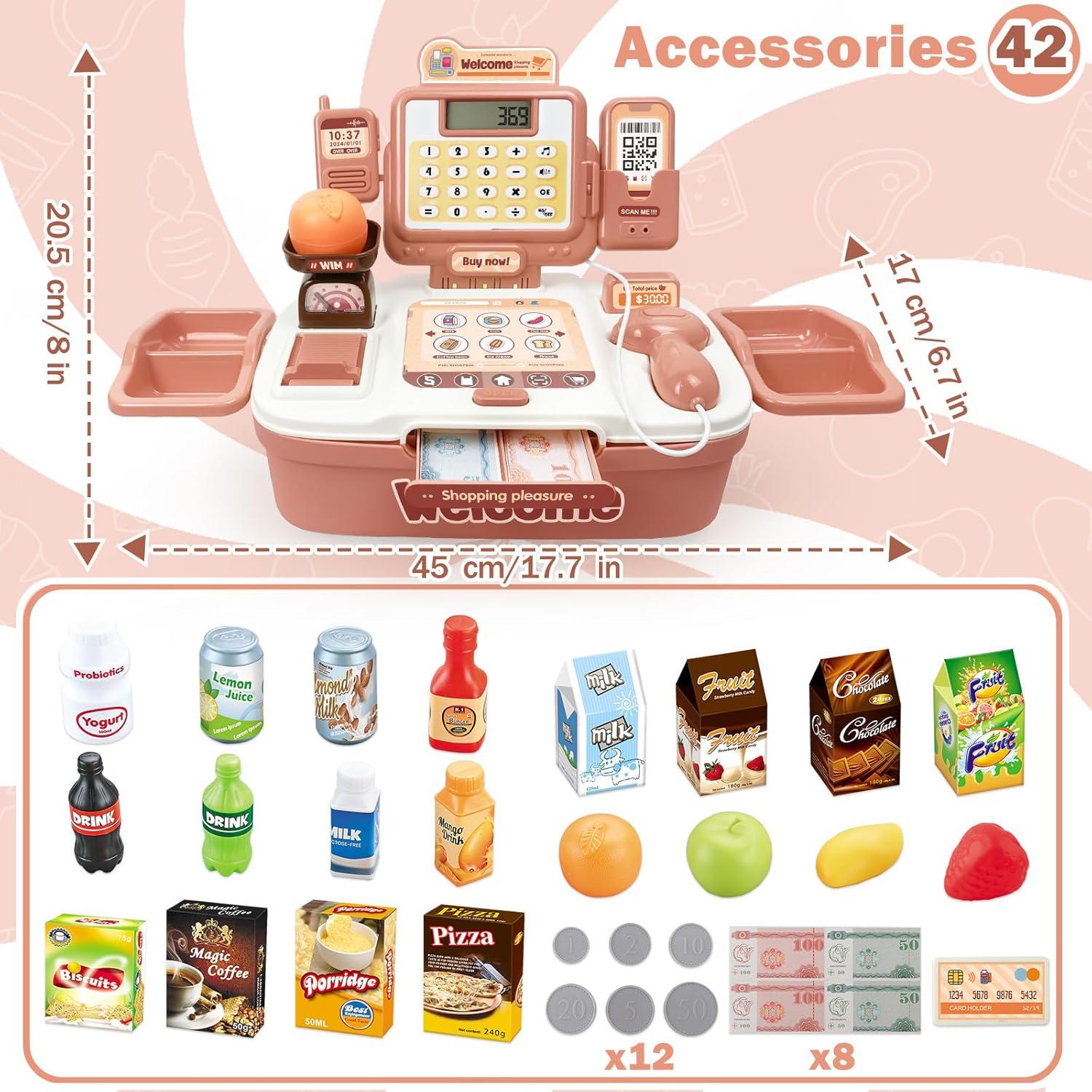 Caja Registradora Juguete XY con Escáner y Accesorios 42 Piezas