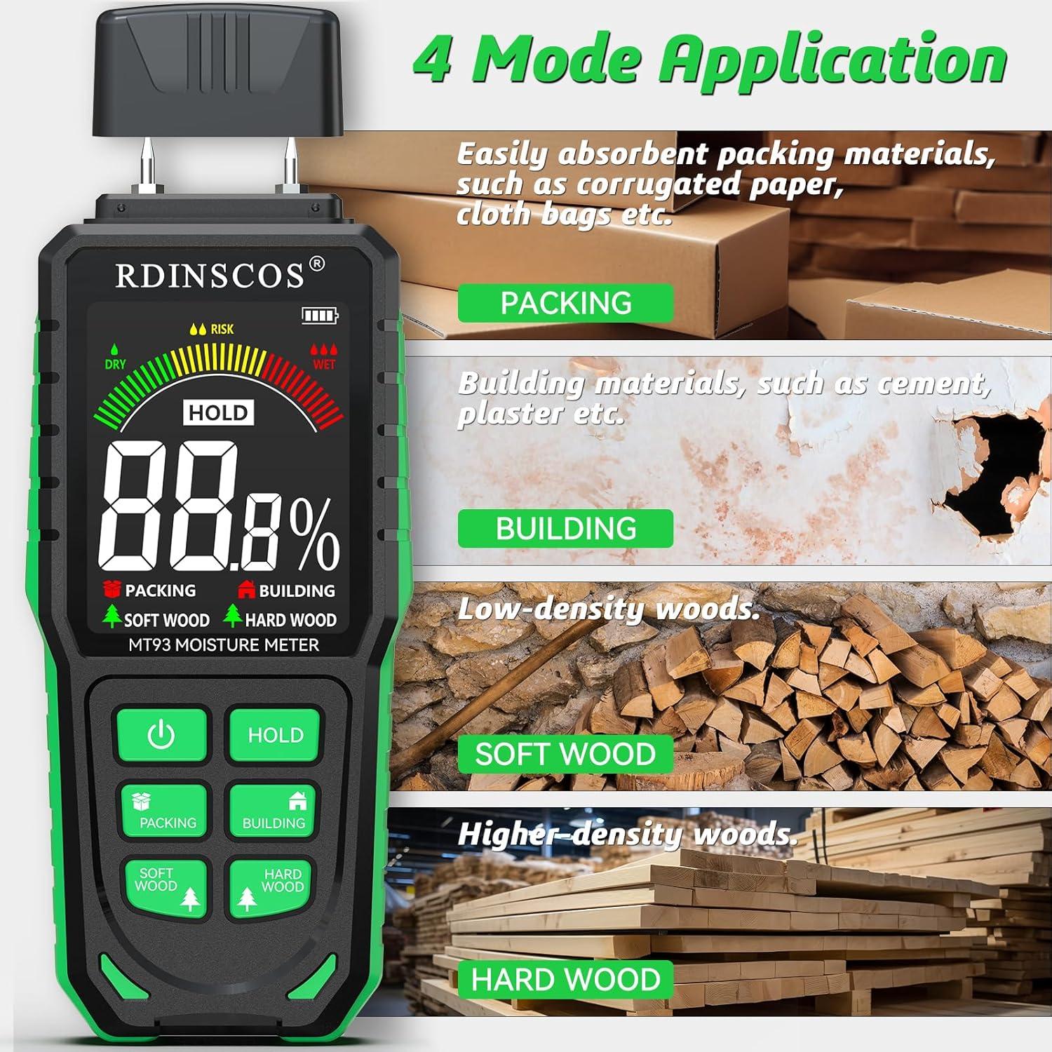 Medidor de Humedad Digital RDINSCOS MT-18 para Madera y Construcción