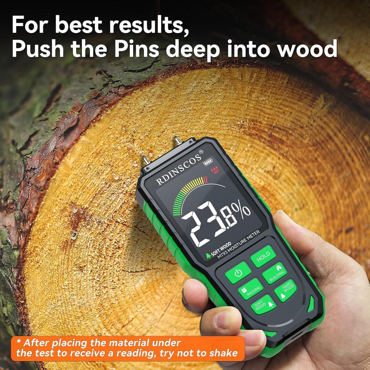 Medidor de Humedad Digital RDINSCOS MT-18 para Madera y Construcción