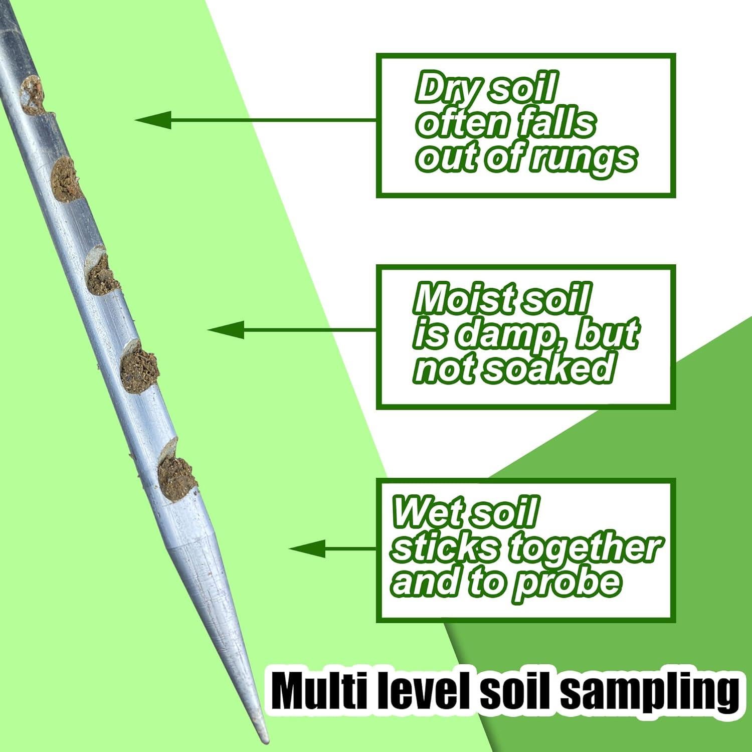 Probe de Suelo de 35 cm Acero Inoxidable para Jardín y Plantas