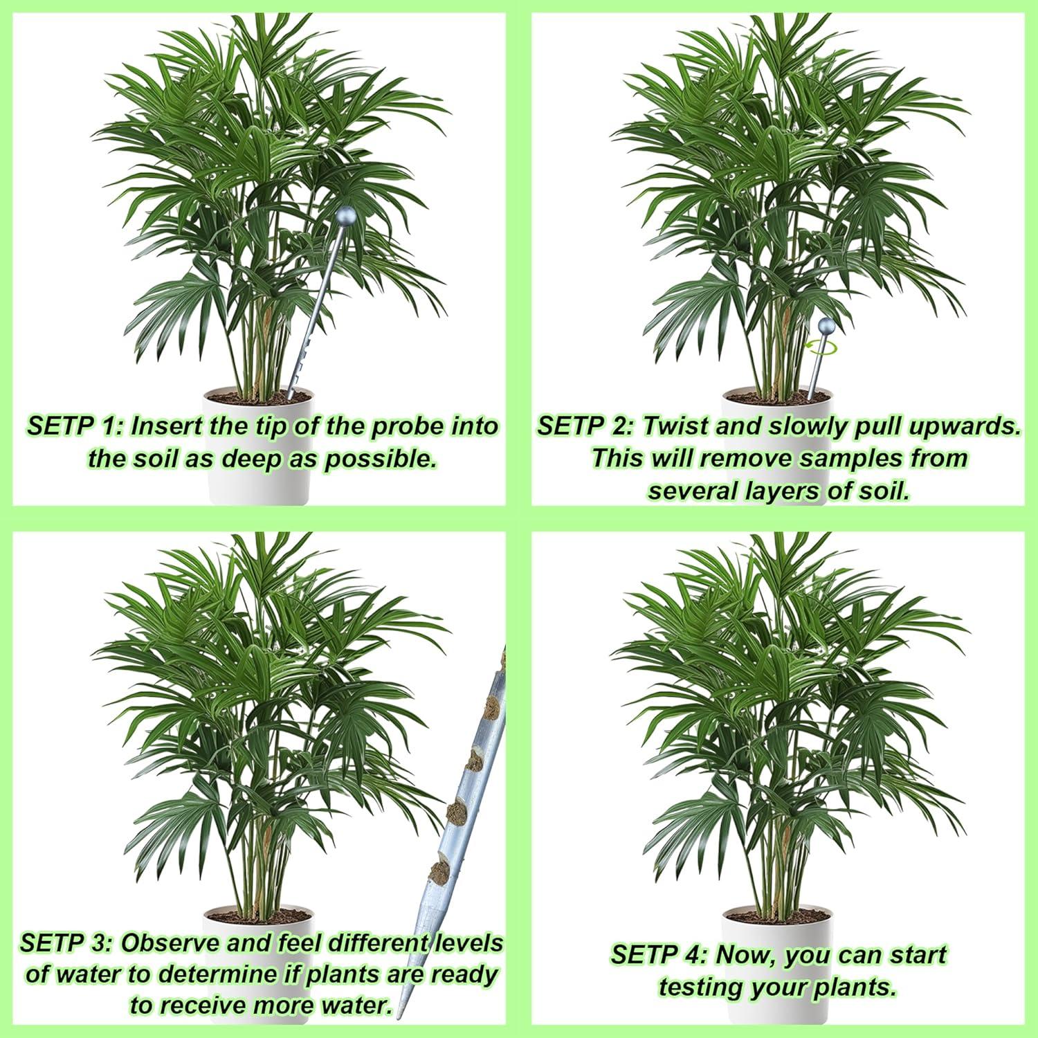 Probe de Suelo de 35 cm Acero Inoxidable para Jardín y Plantas