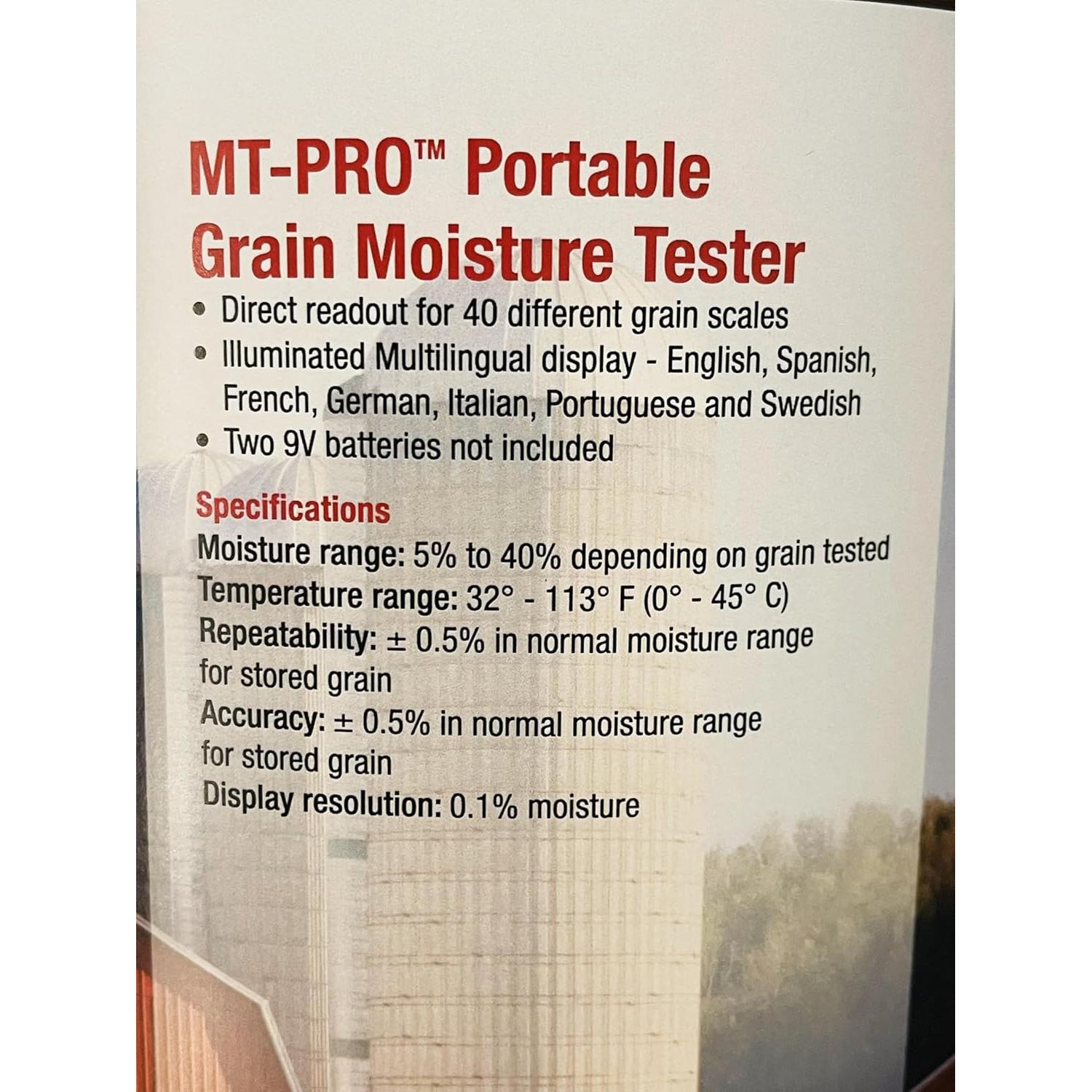 Tester de Humedad Digital AgraTronix MT-Pro para Granos