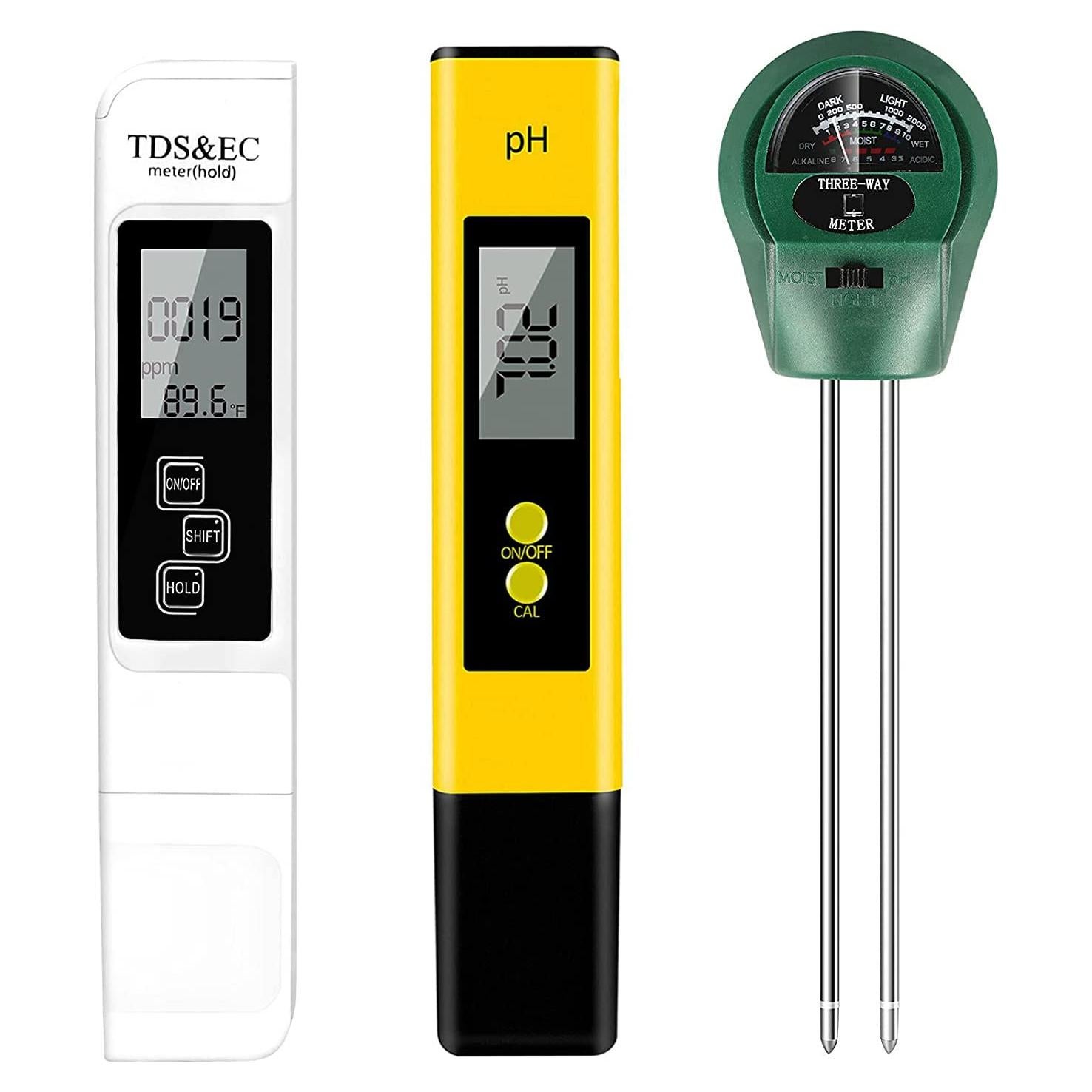 Kit 3 en 1 Medidor de pH, TDS y Humedad CANNABMALL