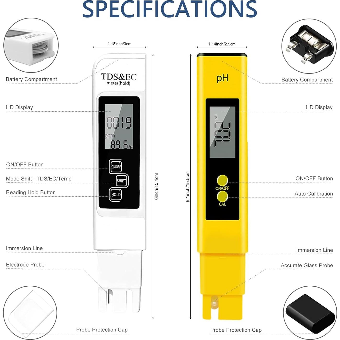 Kit 3 en 1 Medidor de pH, TDS y Humedad CANNABMALL