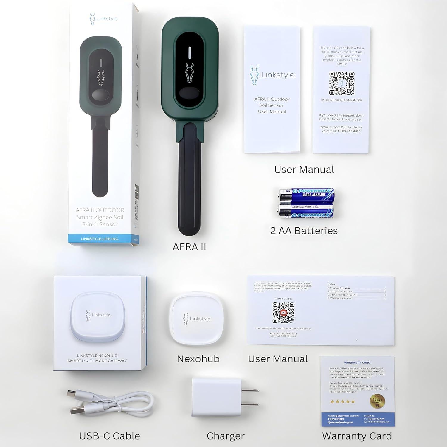 Sensor de Humedad de Suelo Linkstyle AFRA II 3 en 1 IP67