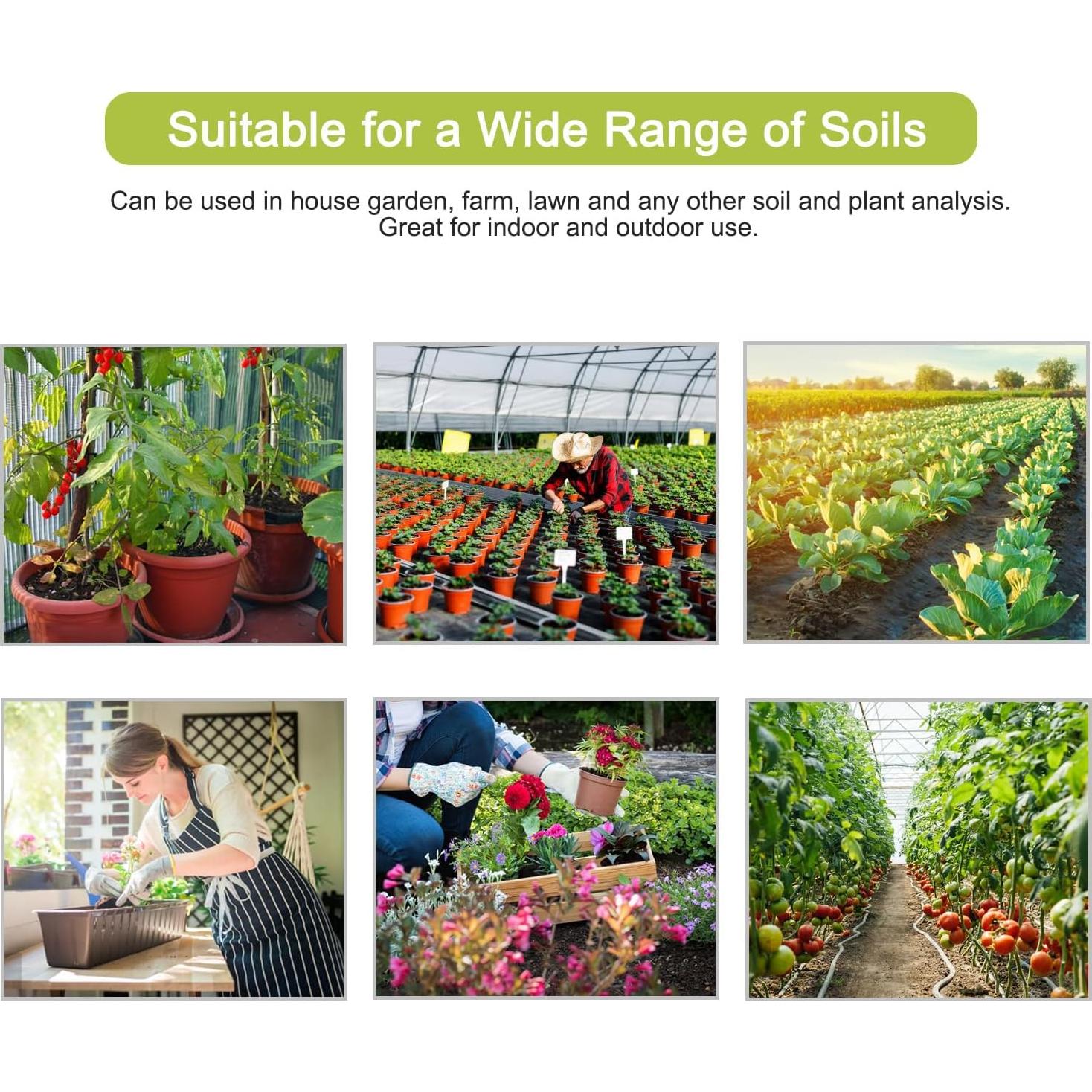 Kit de Prueba de Suelo 4-en-1 HSLGOVE - Medidor de pH, Humedad y Luz