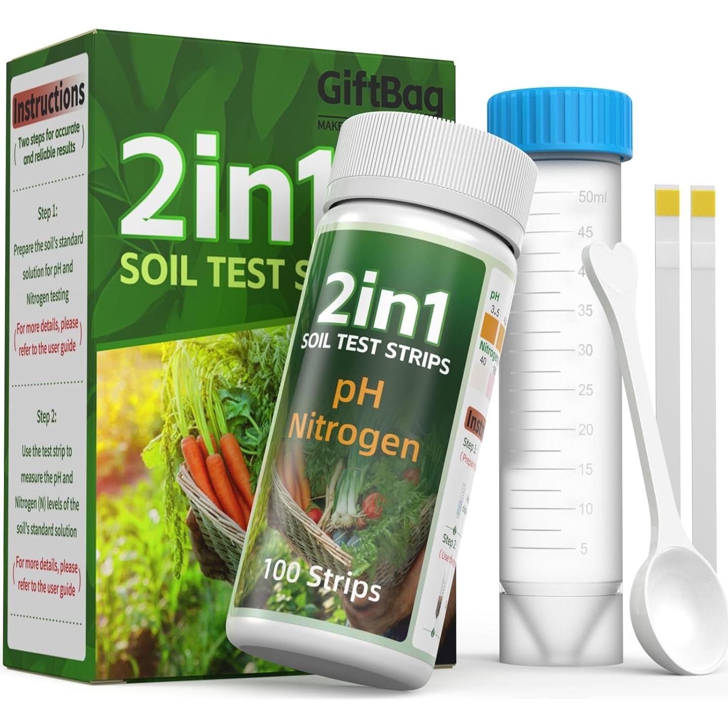 Kit de Prueba de Suelo 2-en-1 GiftBag pH y Nitrógeno
