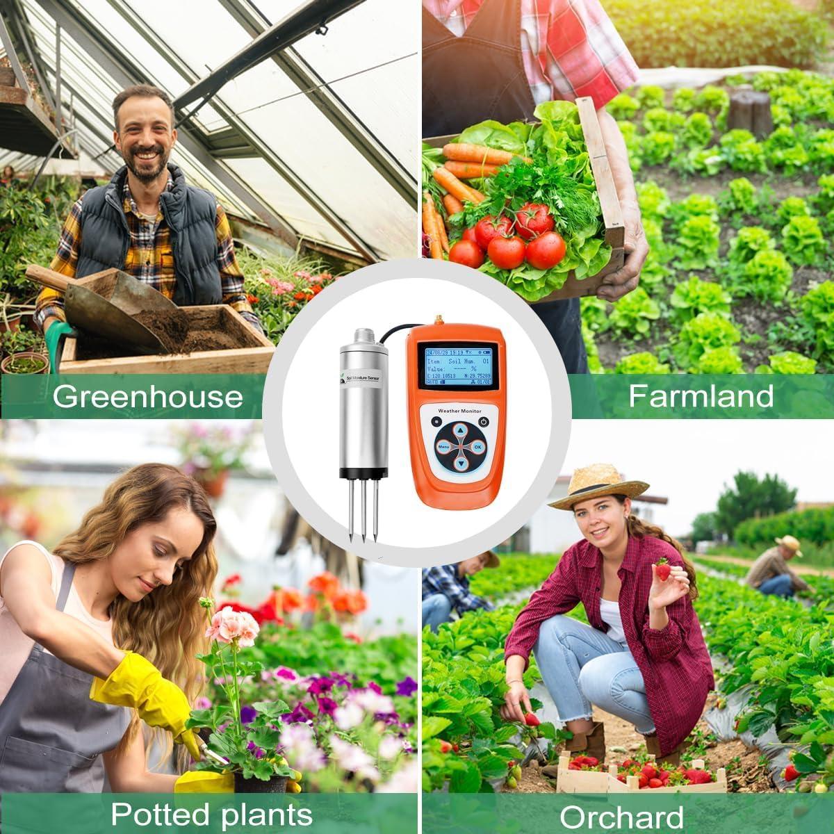 Medidor de Humedad del Suelo VODESON FDR - Pantalla LCD, 30,000 Registros