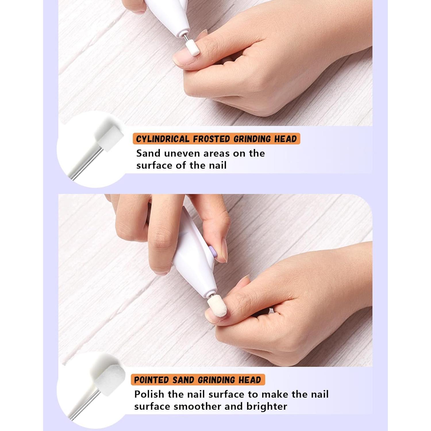 Juego de Brocas para Uñas Snmzlc US173 - 11 Piezas + 6 Bandas