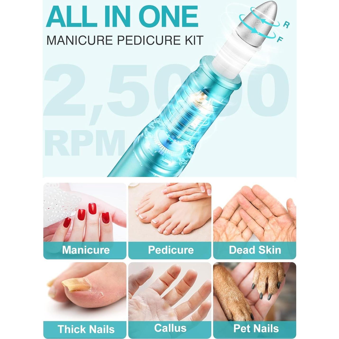 Kit de Manicura y Pedicura Subay, Taladro Eléctrico 25000RPM