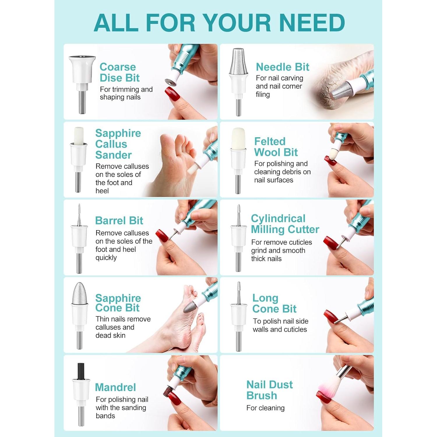 Kit de Manicura y Pedicura Subay, Taladro Eléctrico 25000RPM