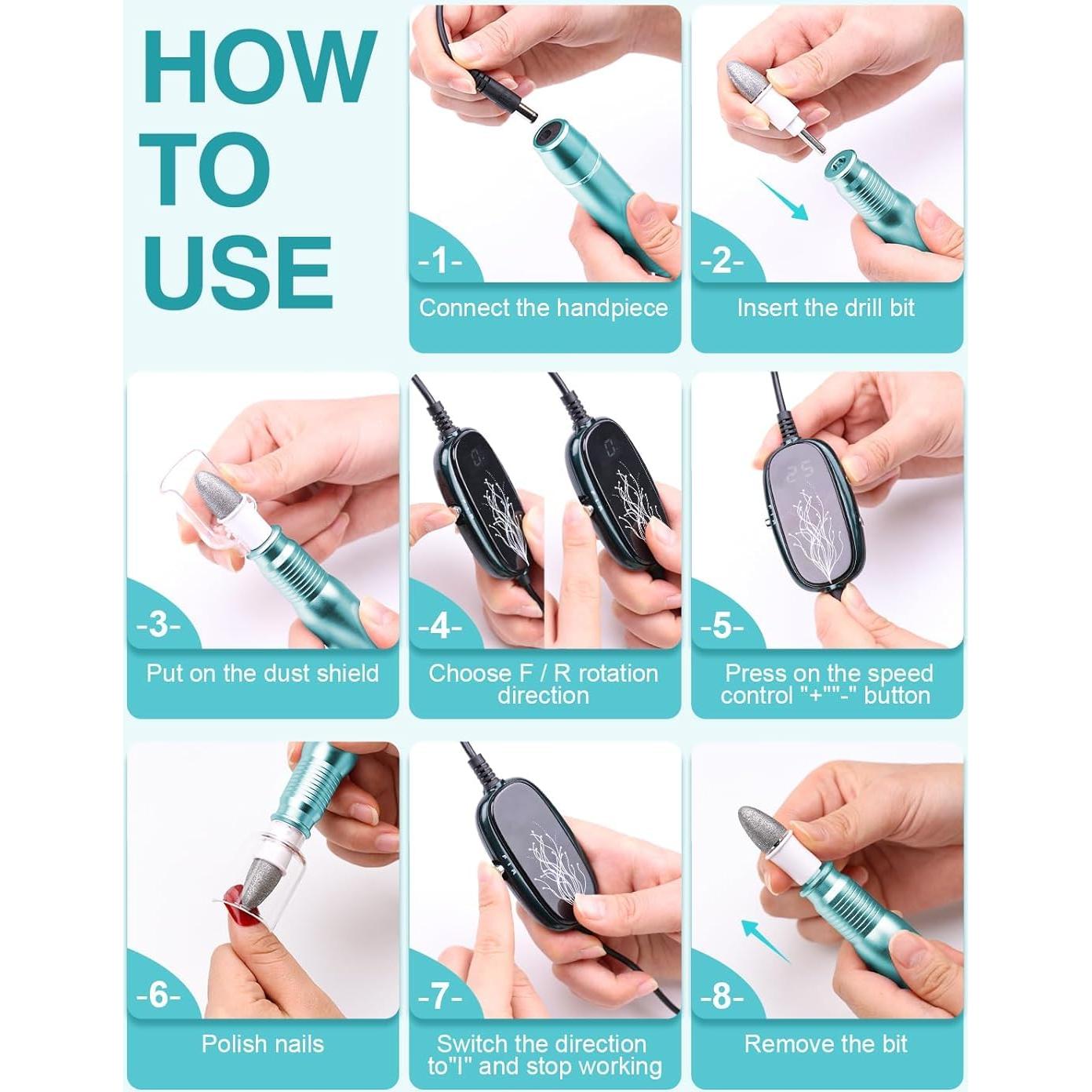 Kit de Manicura y Pedicura Subay, Taladro Eléctrico 25000RPM