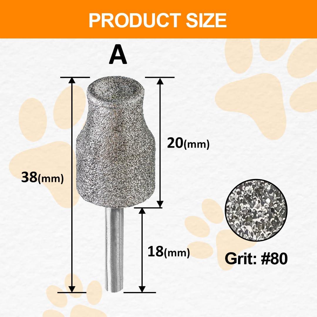 Cabezal de Repuesto BGTEC para Amoladora de Uñas de Mascotas - 2 Piezas