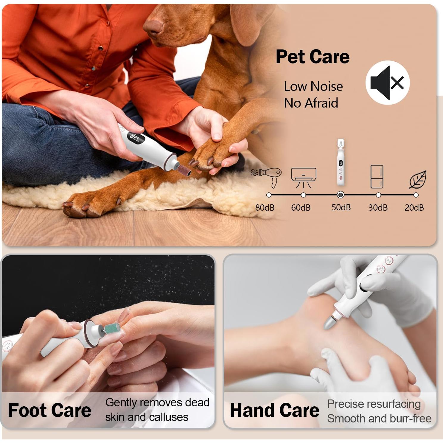 Lima de Uñas Eléctrica Inalámbrica Aleokut 10 Velocidades LED