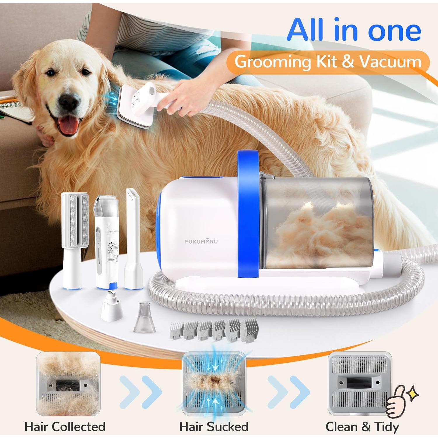 Aspiradora y Kit de Aseo para Mascotas FUKUMARU 2L 6 Herramientas