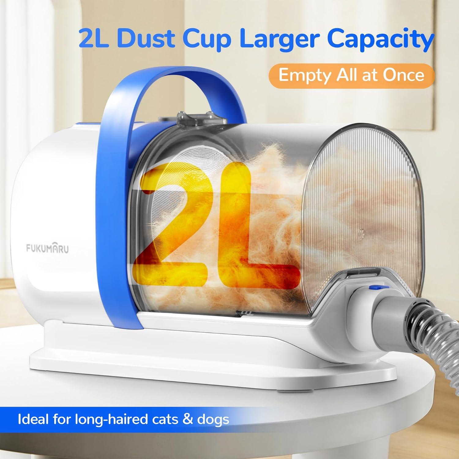 Aspiradora y Kit de Aseo para Mascotas FUKUMARU 2L 6 Herramientas
