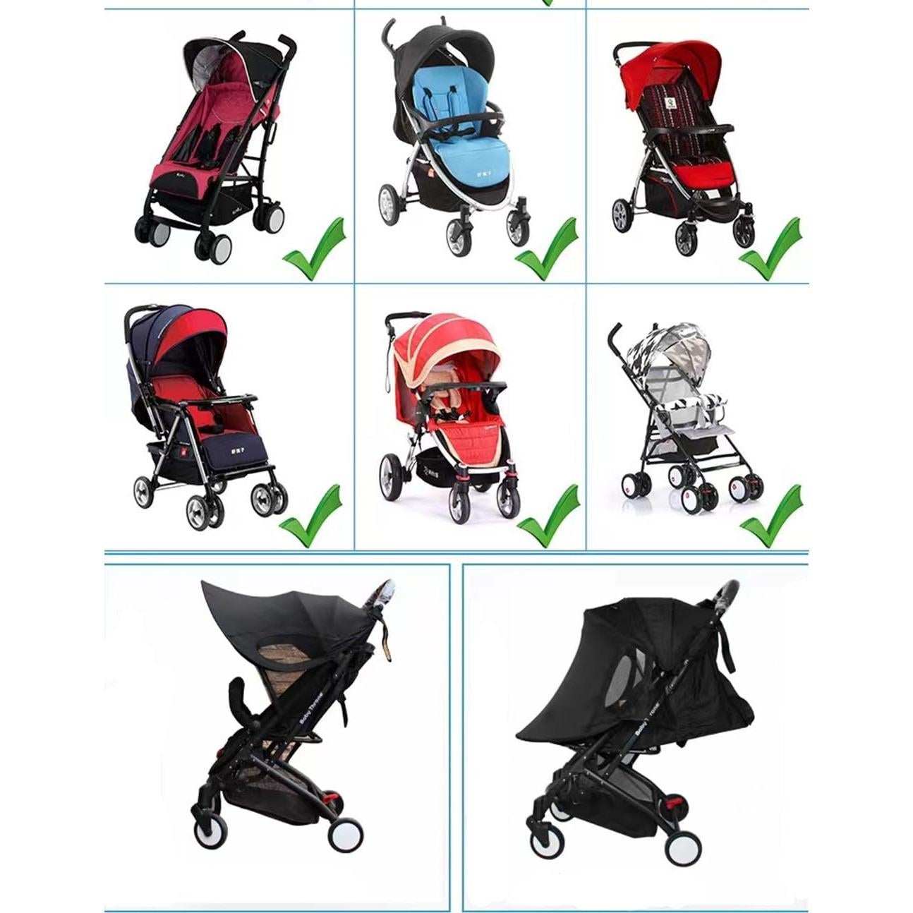 Cubierta de Sombra Grande Universal para Carritos de Bebé - Tela Impermeable UPF50+