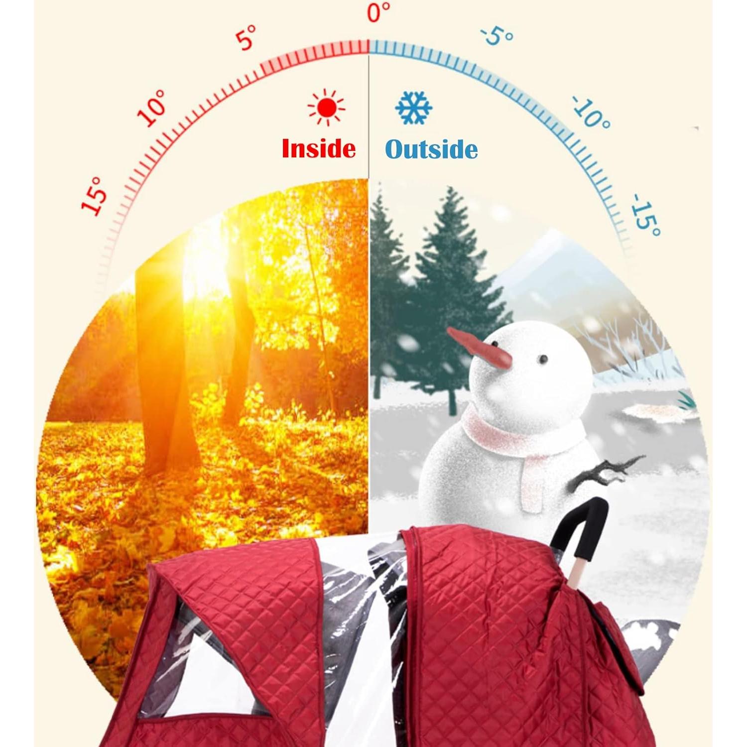 Cubierta de Lluvia y Viento para Cochecito Doble Gris