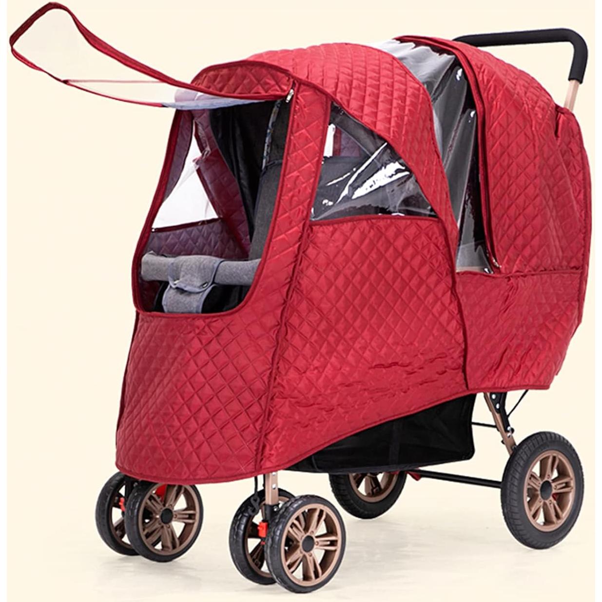 Cubierta de Lluvia y Viento para Cochecito Doble Gris