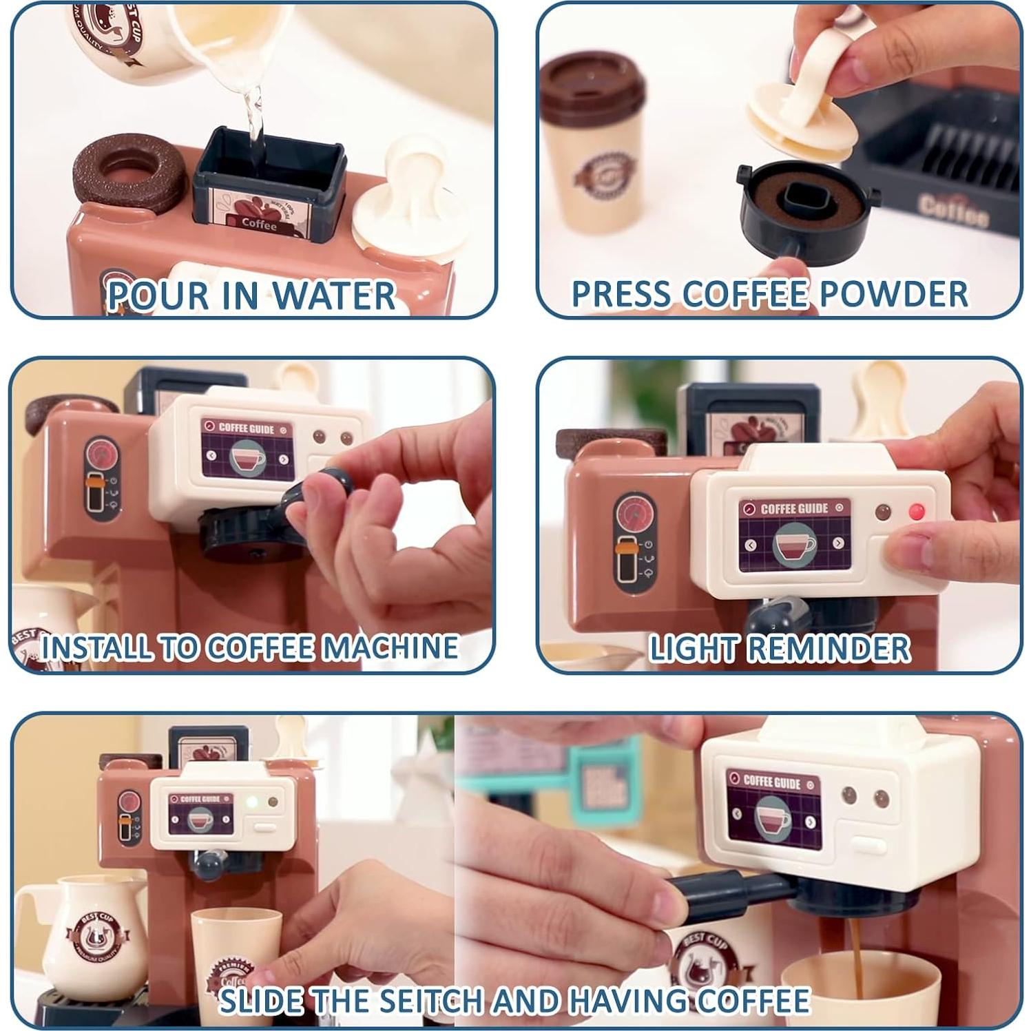 Juguete de Cafetera de Juego Yoliyogo 668-95 3 en 1 para Niños