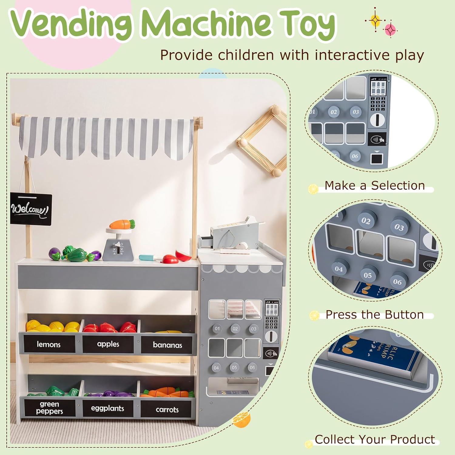 Juego de Tienda de Abarrotes HONEY JOY con Carrito y Accesorios