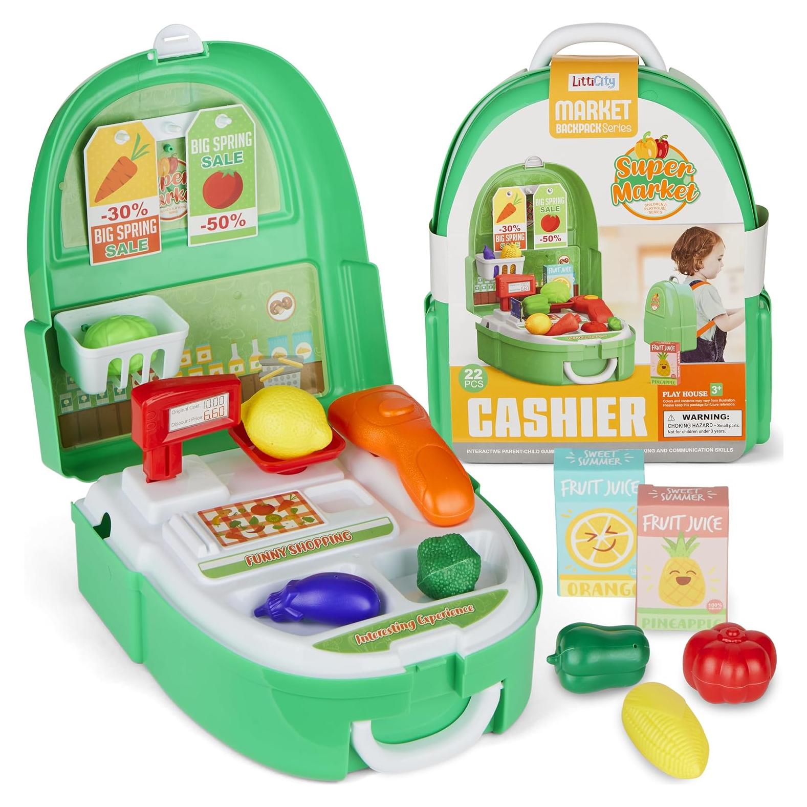 Caja Registradora de Juguete Amusty con Mochila y Accesorios