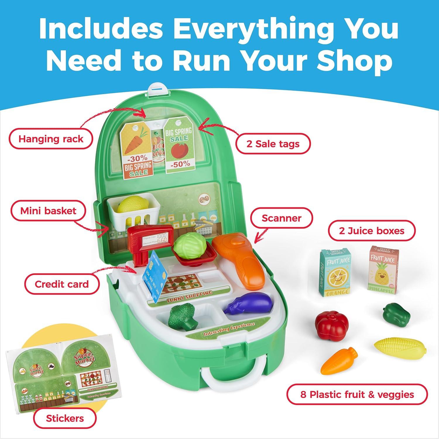 Caja Registradora de Juguete Amusty con Mochila y Accesorios