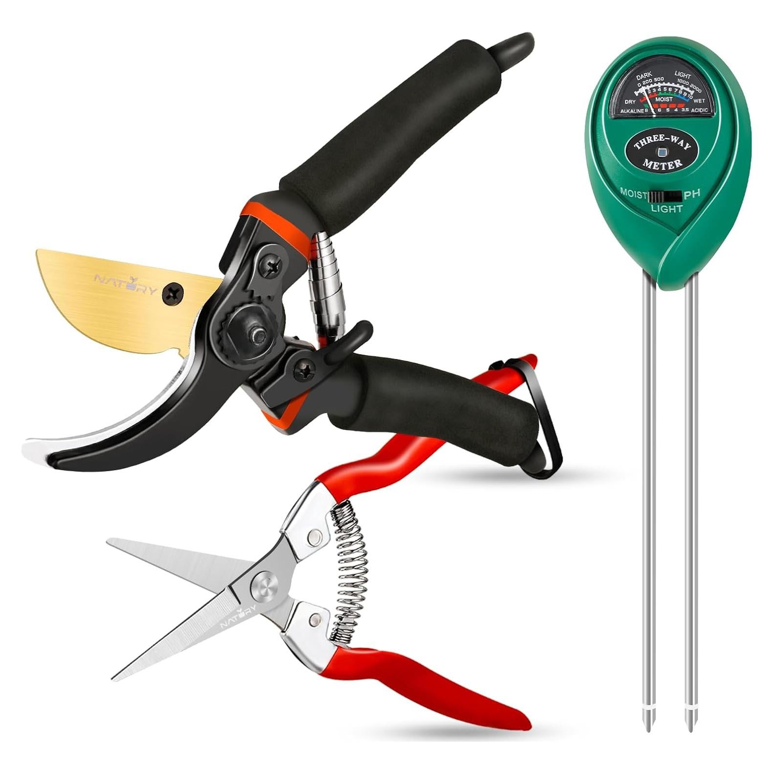 Juego de Tijeras de Poda Natury con Medidor de Humedad