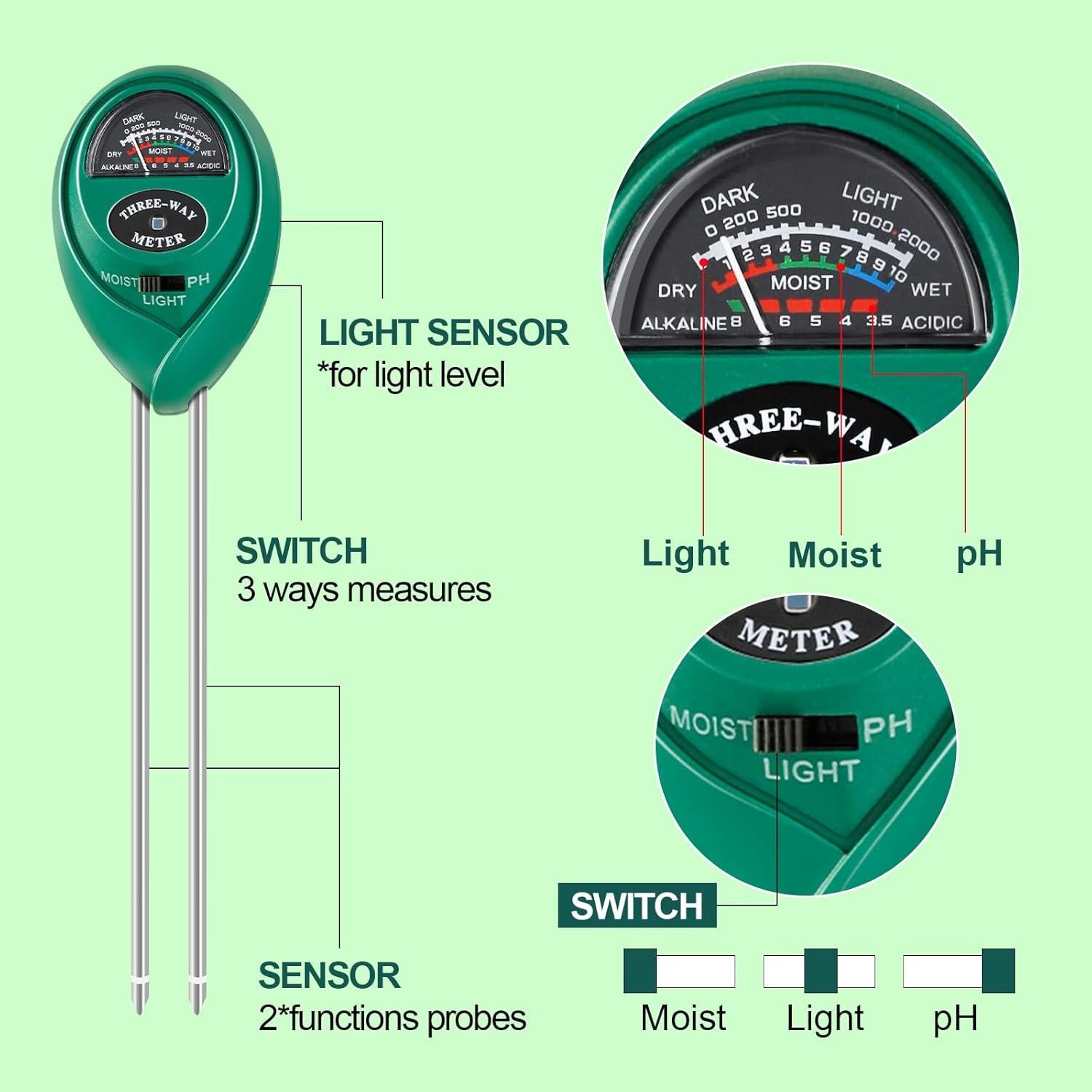 Juego de Tijeras de Poda Natury con Medidor de Humedad