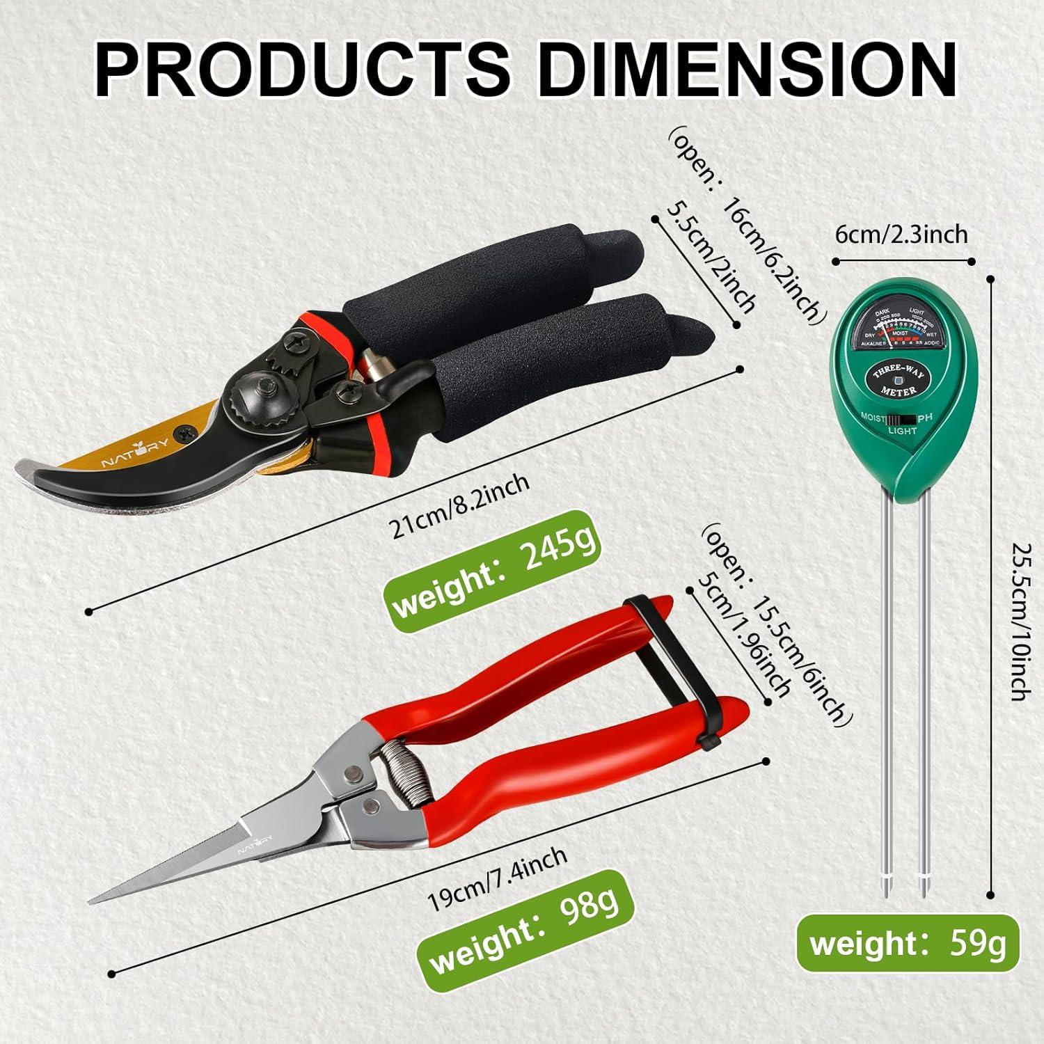 Juego de Tijeras de Poda Natury con Medidor de Humedad
