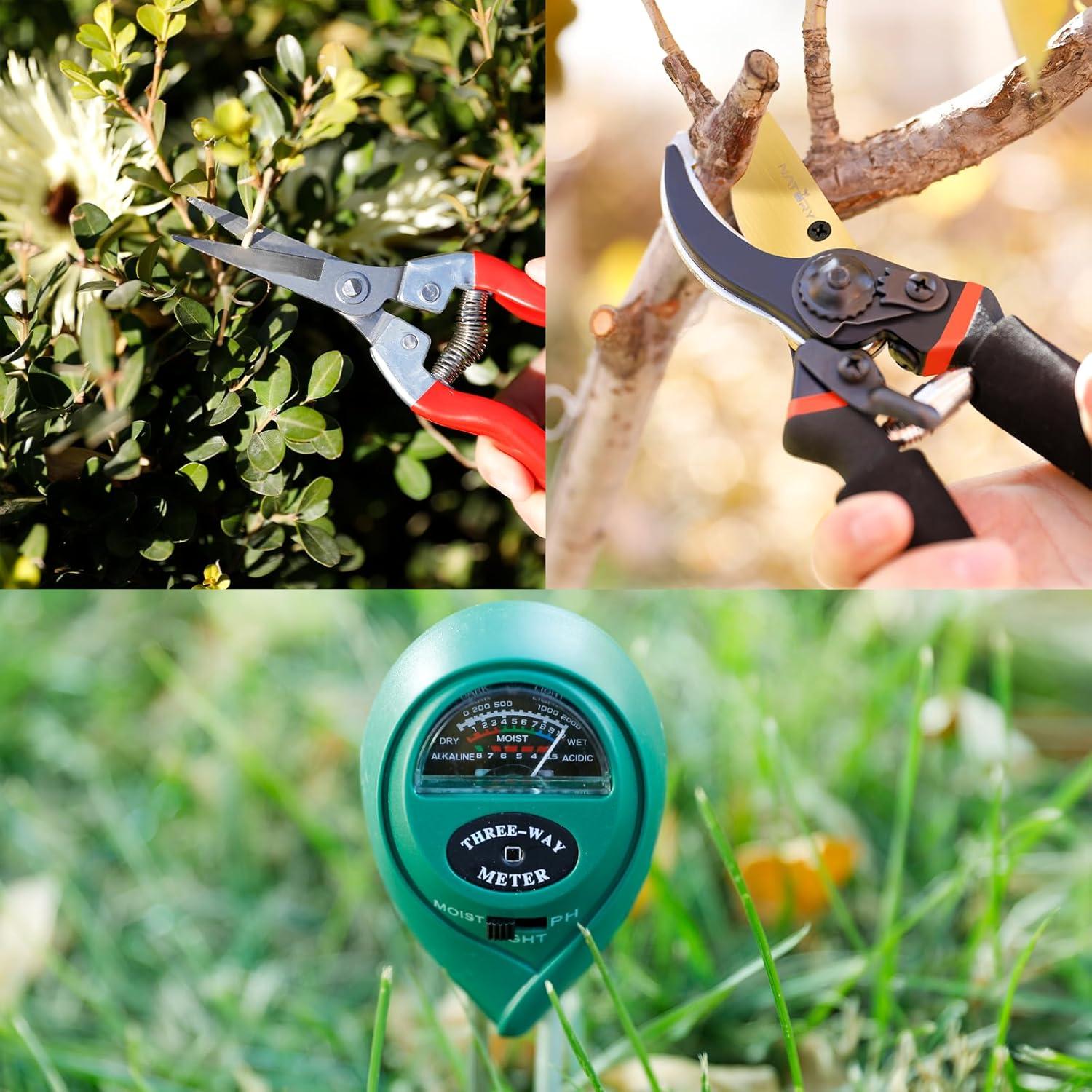 Juego de Tijeras de Poda Natury con Medidor de Humedad
