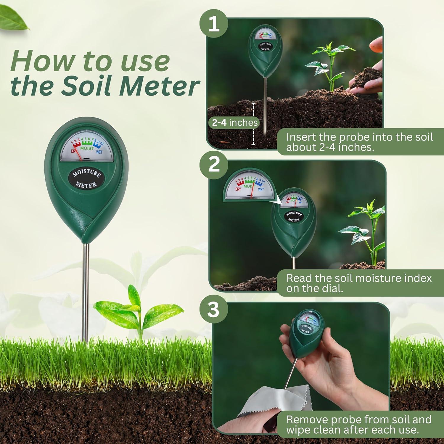 Medidor de Humedad del Suelo Garden Rituals 67.7g Compacto