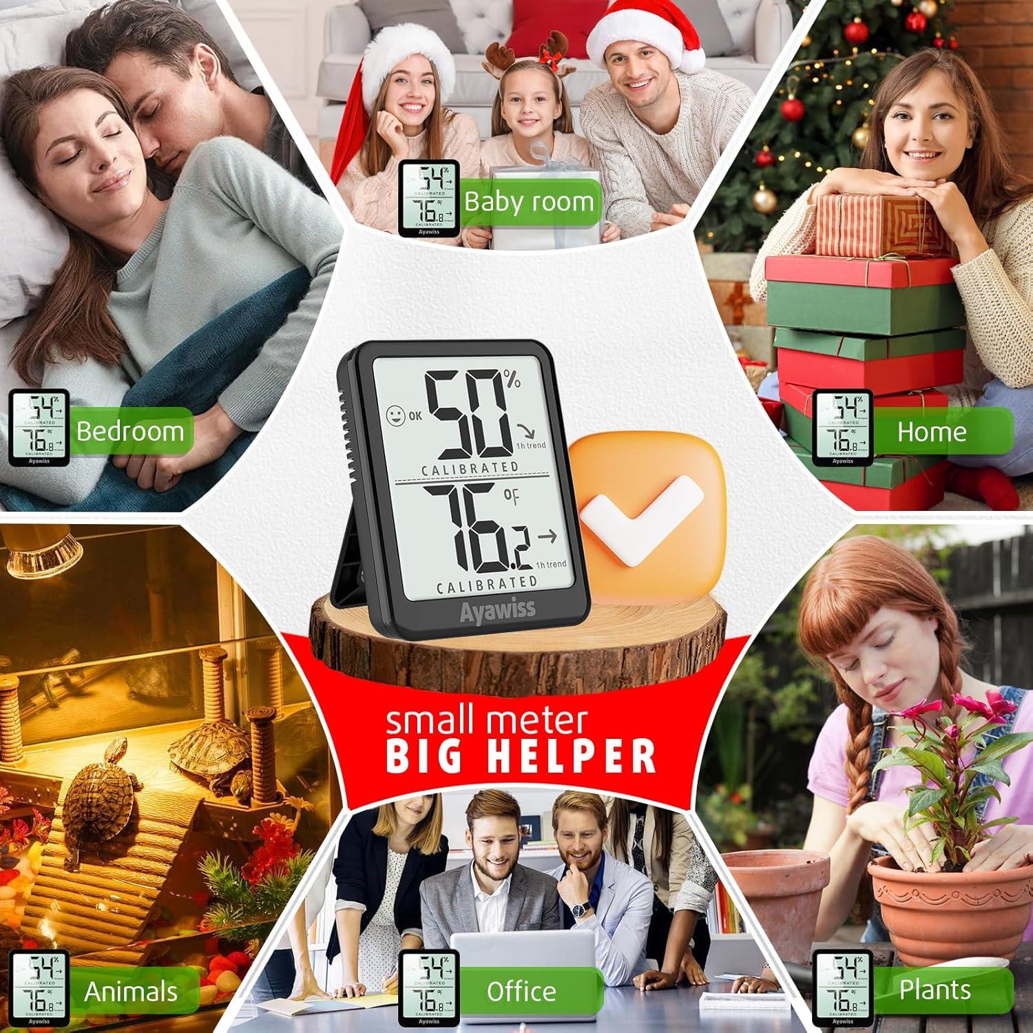 Termómetro Digital de Habitación Ayawiss - 2 Paquetes, Higrómetro