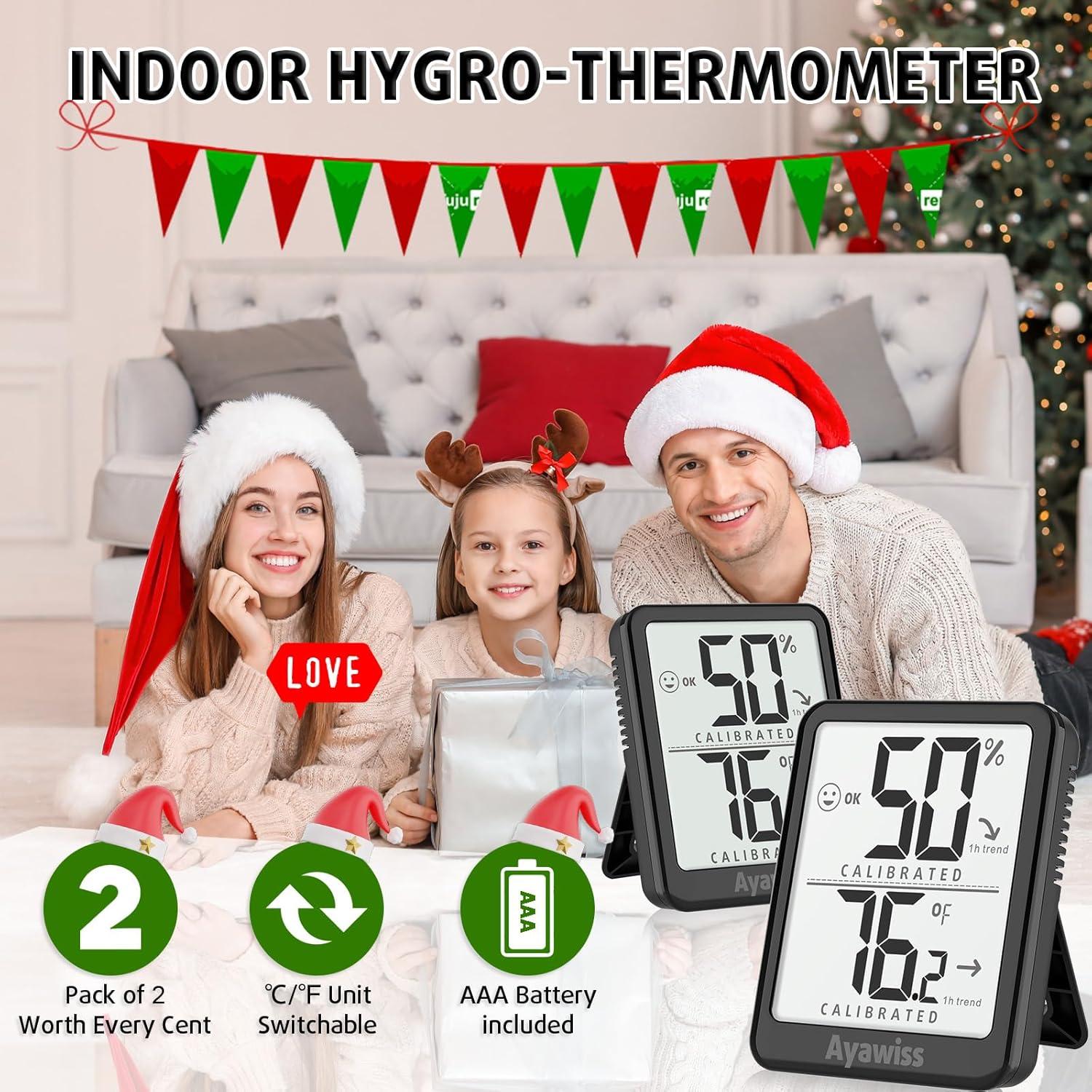 Termómetro Digital de Habitación Ayawiss - 2 Paquetes, Higrómetro