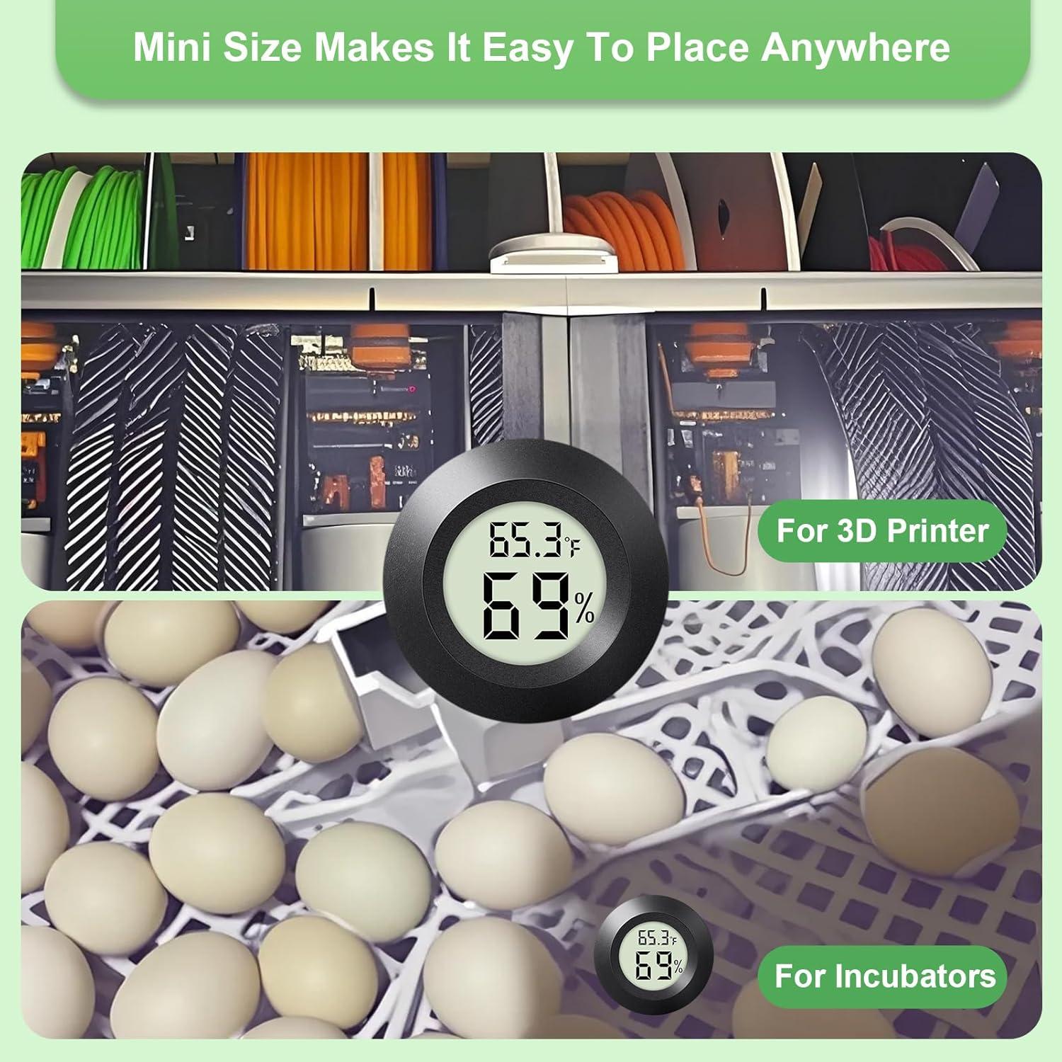 Paquete de 4 Mini Higrómetro Termómetro Digital Wwhako 4.54 cm