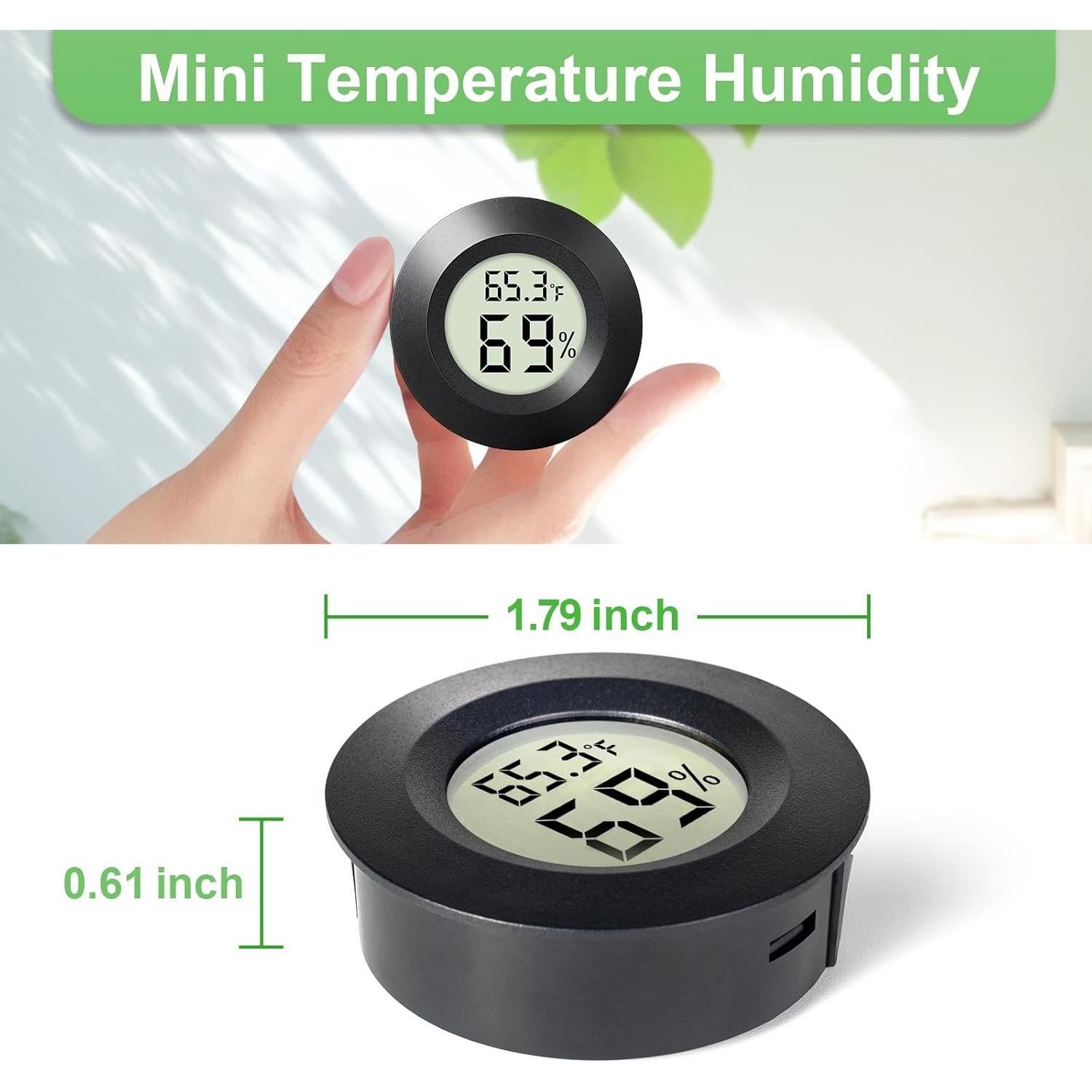 Paquete de 4 Mini Higrómetro Termómetro Digital Wwhako 4.54 cm