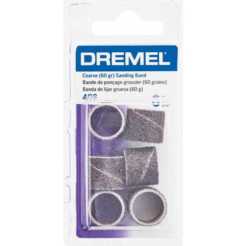Bandas de Lijado Dremel 408 Grano 60 12.7 mm Paquete de 6