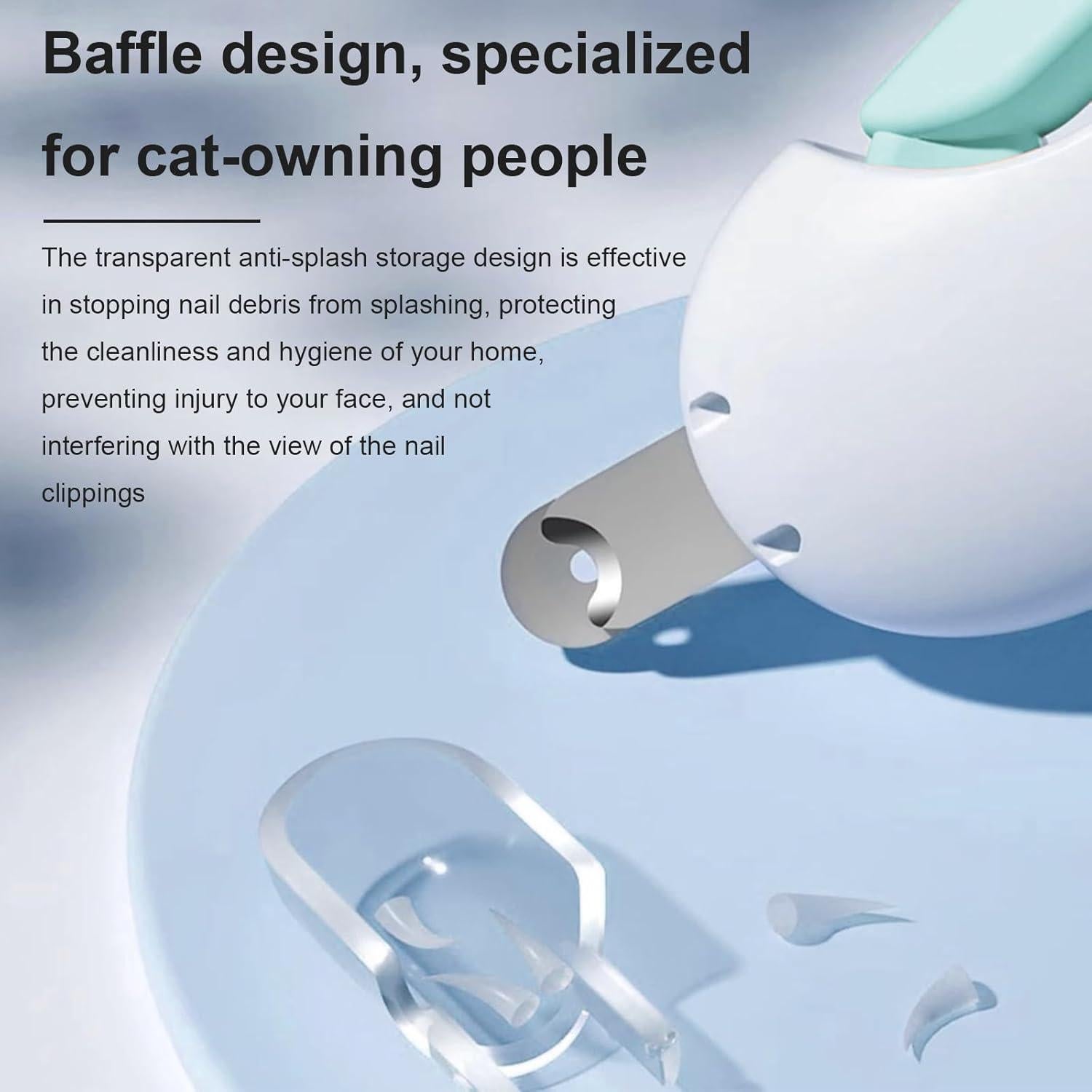 Cortauñas Pett para Gatos Azul - Recortador Ajustable y Lima Oculta