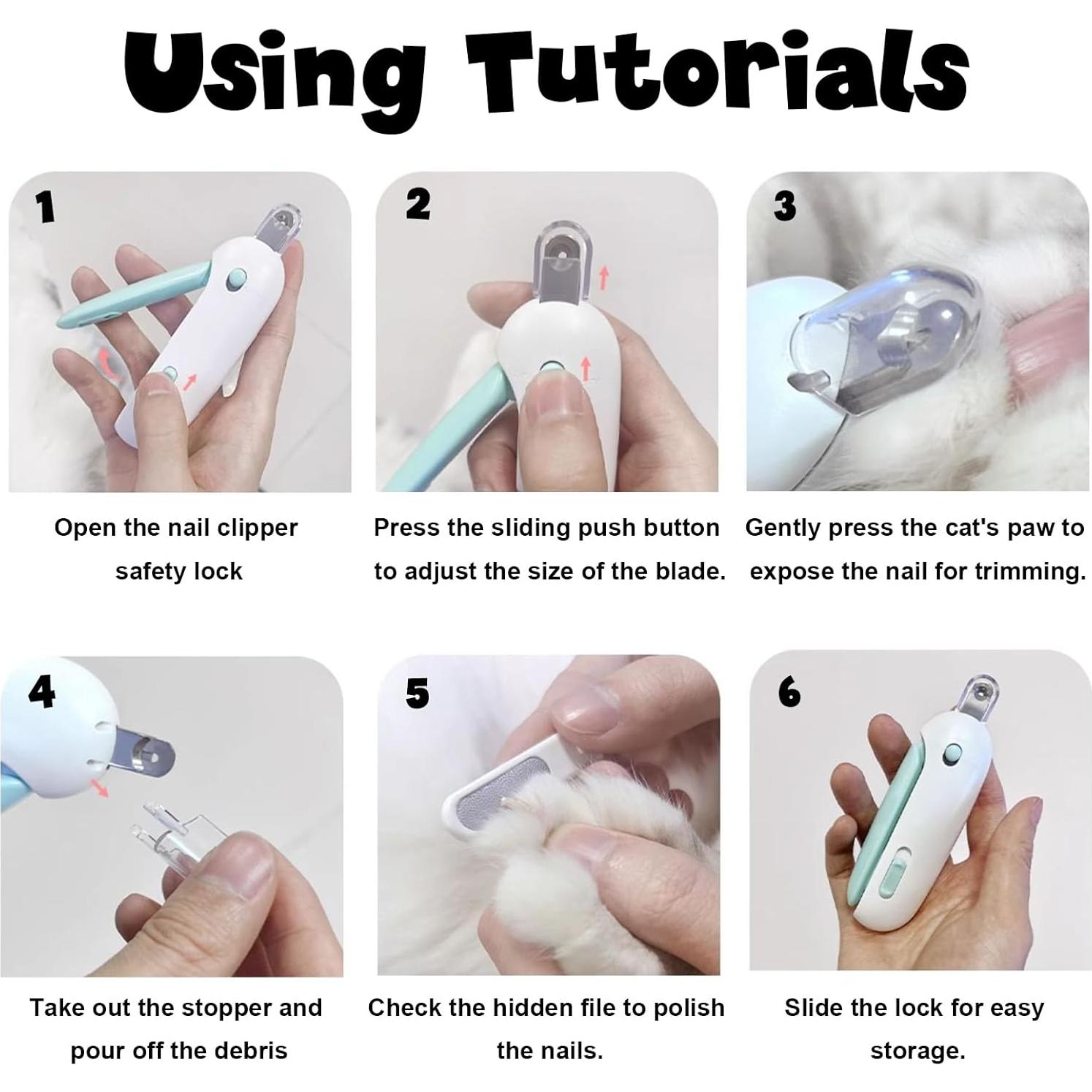 Cortauñas Pett para Gatos Azul - Recortador Ajustable y Lima Oculta