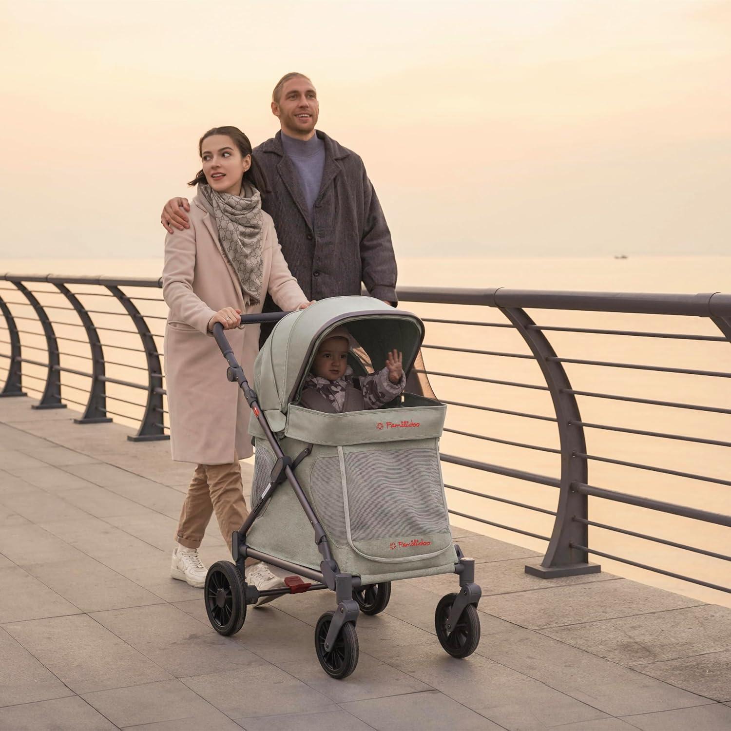 Carro Multifuncional Familidoo Q1 Plegable 10 kg Verde Salvia